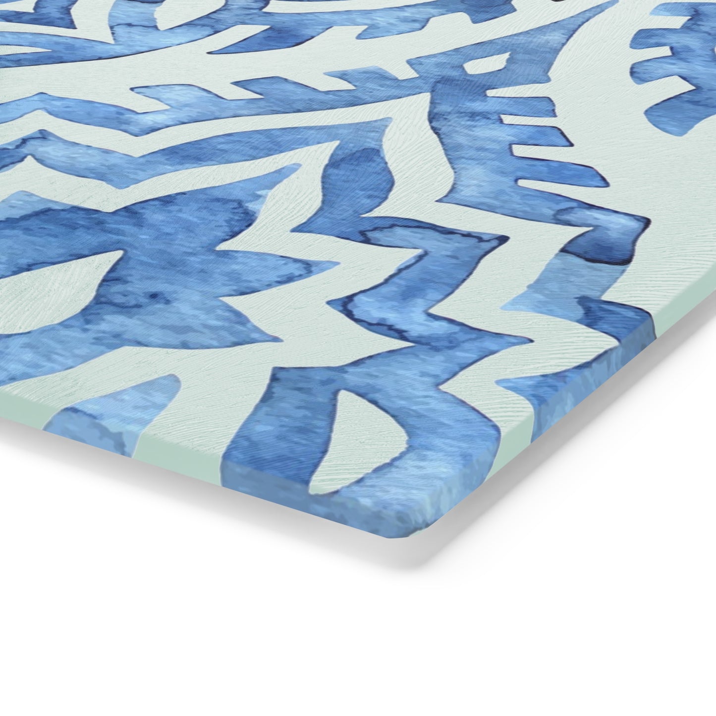 Elegant Blue Patterned Cutting Board, Unique Kitchen Decor, Housewarming Gift, Artisan Serving Board, Wedding Gift, Functional Art - LOLA VEGAS ART