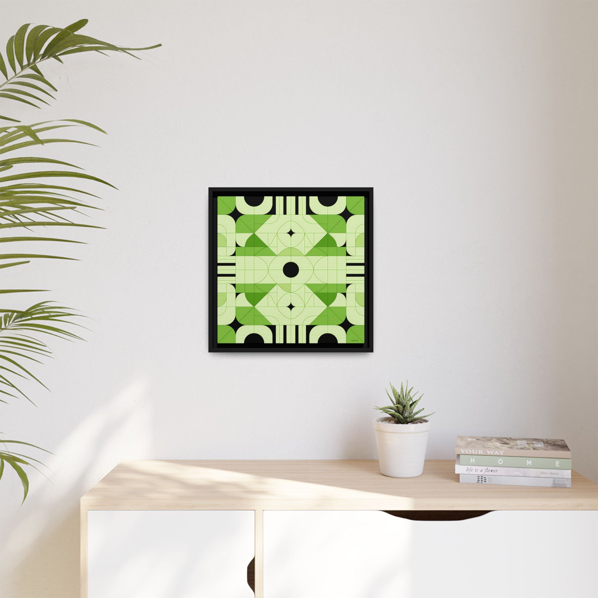 Abstract Green Geometric Art Print, Modern Framed Wall Art, Home Decor, Green Wall Art, Gift for Art Lovers, Minimalist Art - LOLA VEGAS ART