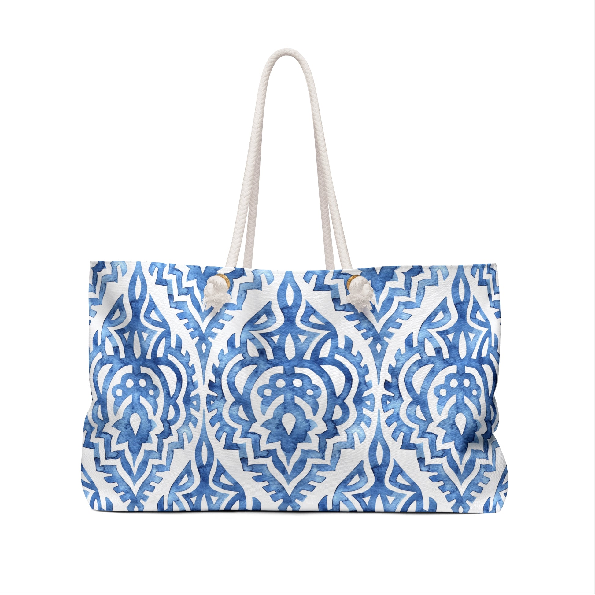 Boho-Chic Weekender Bag, Decorative Tote, Travel Bag for Weekend Getaways, Beach Vacation, Stylish Storage - LOLA VEGAS ART