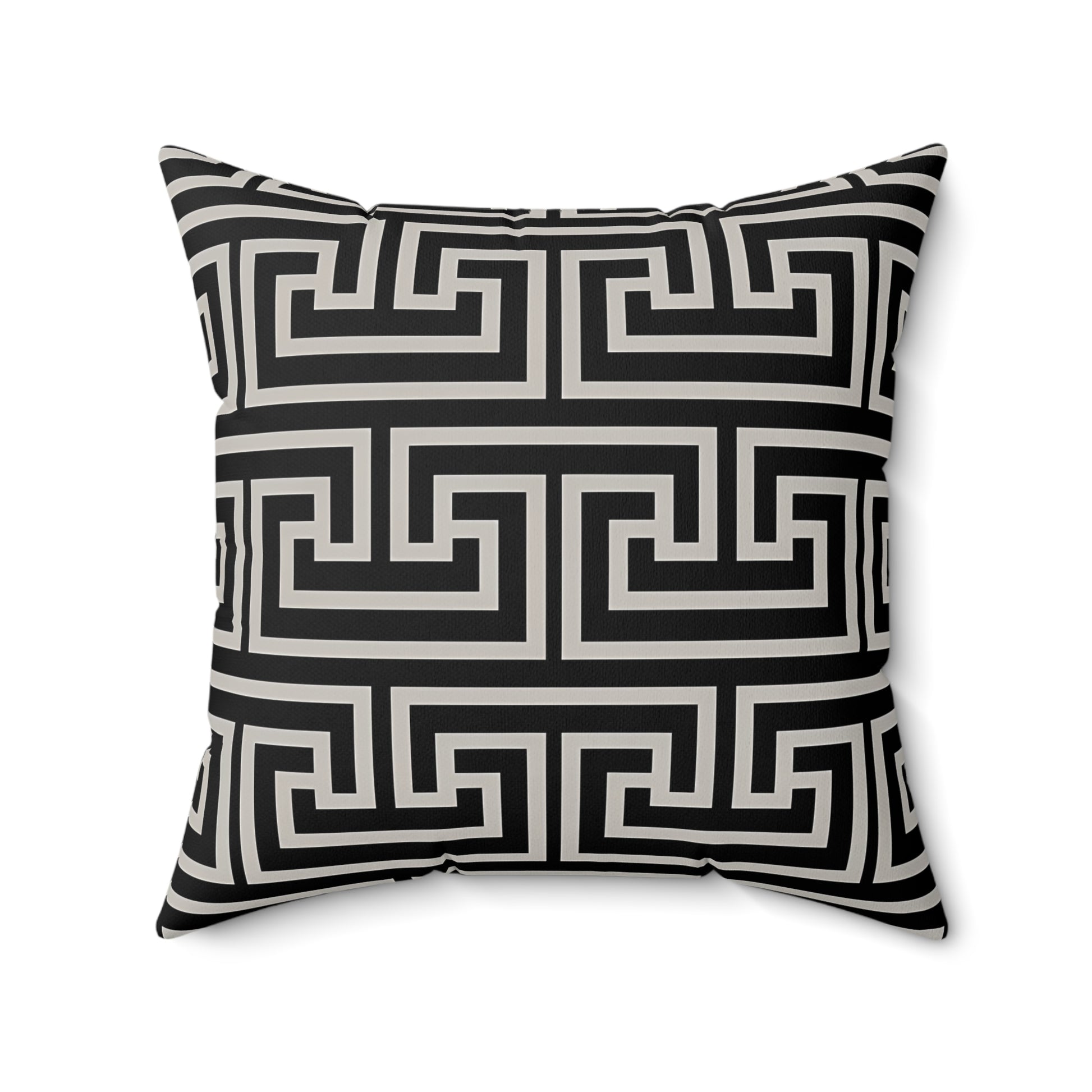 Chic Black Geometric Square Pillow, Modern Home Decor, Accent Cushion, Stylish Throw Pillow, Living Room Decor, Gifts for Him or Her - LOLA VEGAS ART