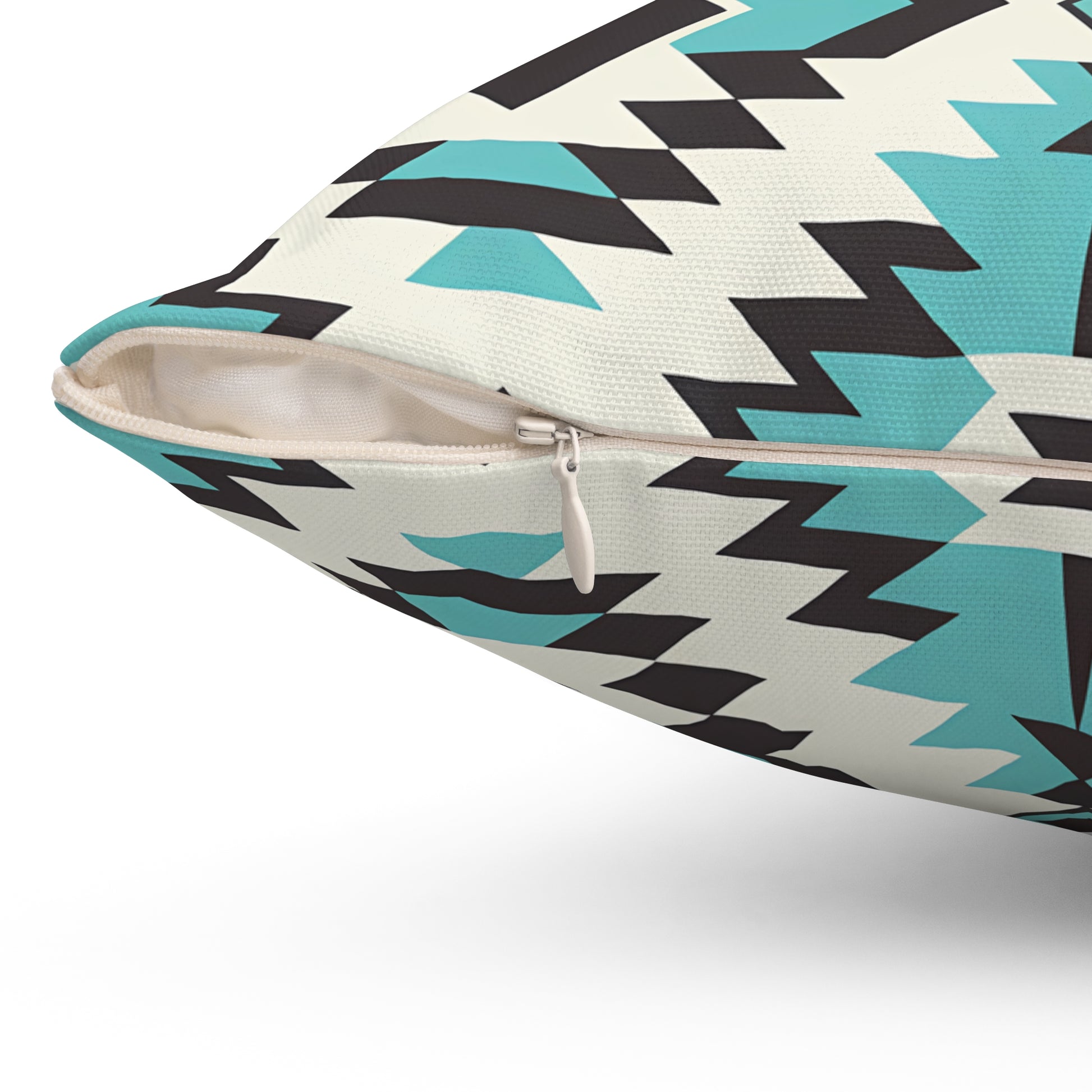 Turquoise and Black Bohemian Pillow, Cozy Home Decor, Tribal Cushion, Living Room Accent, Gift for Boho Lovers, Modern Home Accessories - LOLA VEGAS ART