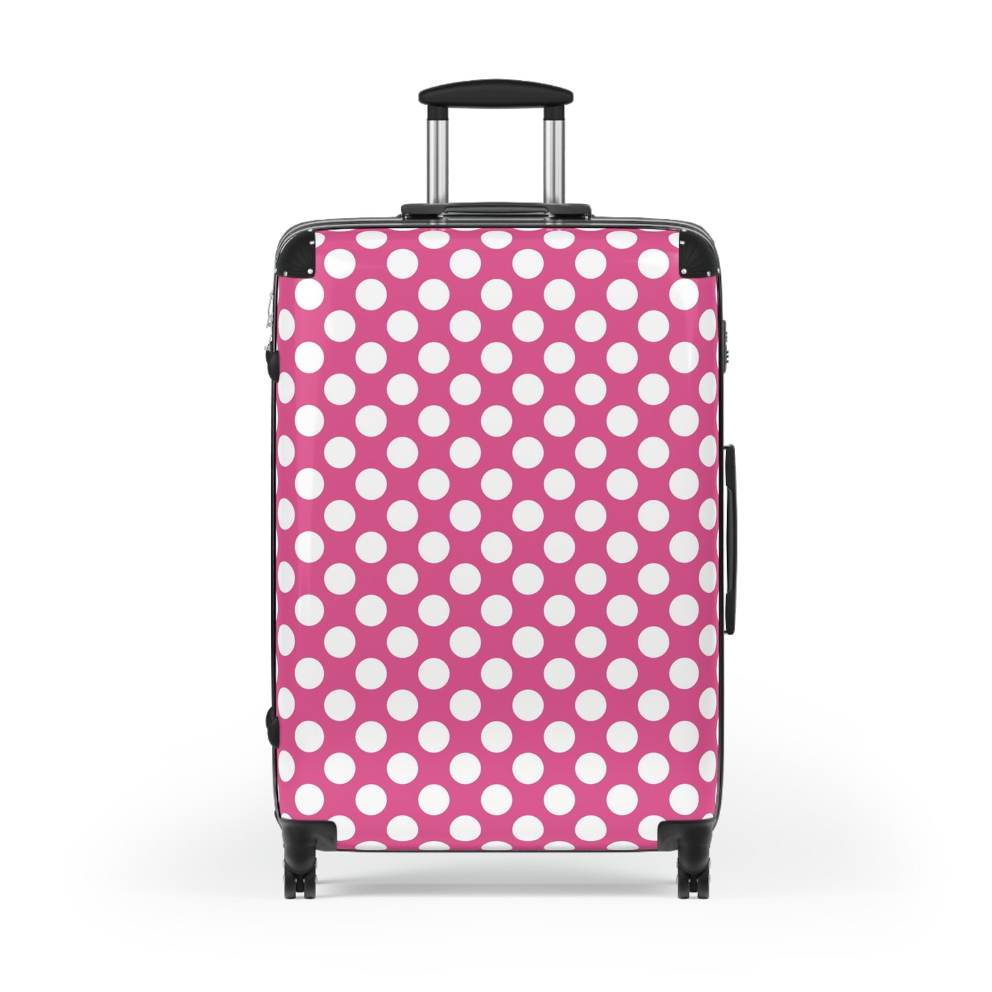 Pink Polka Dot Suitcase - Stylish Travel Luggage, Fun Pink Carry-On, Unique Gift for Travelers, Summer Vacation Must-Have, Weekend Getaway - LOLA VEGAS ART