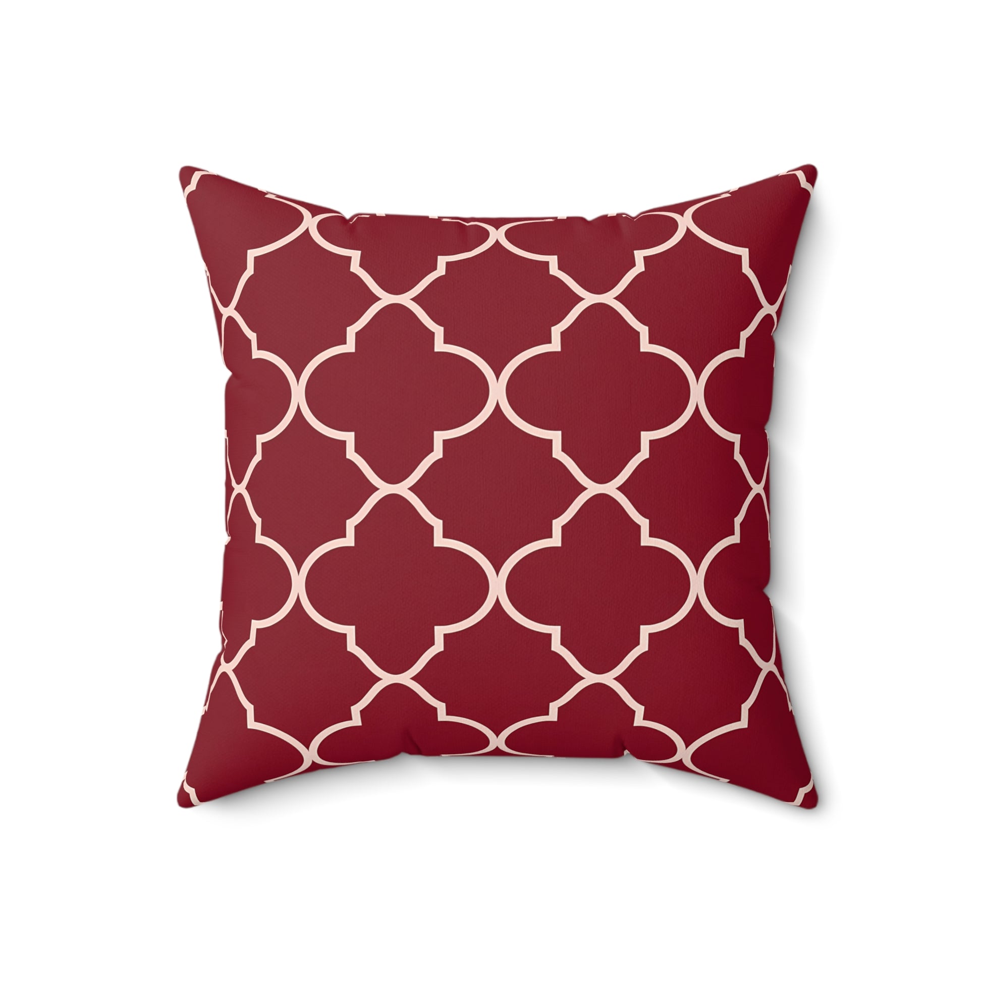 Elegant Geometric Pattern Pillow, Cozy Home Decor, Red Accent Cushion, Modern Living Room Accessory, Gift for Housewarming, Christmas - LOLA VEGAS ART