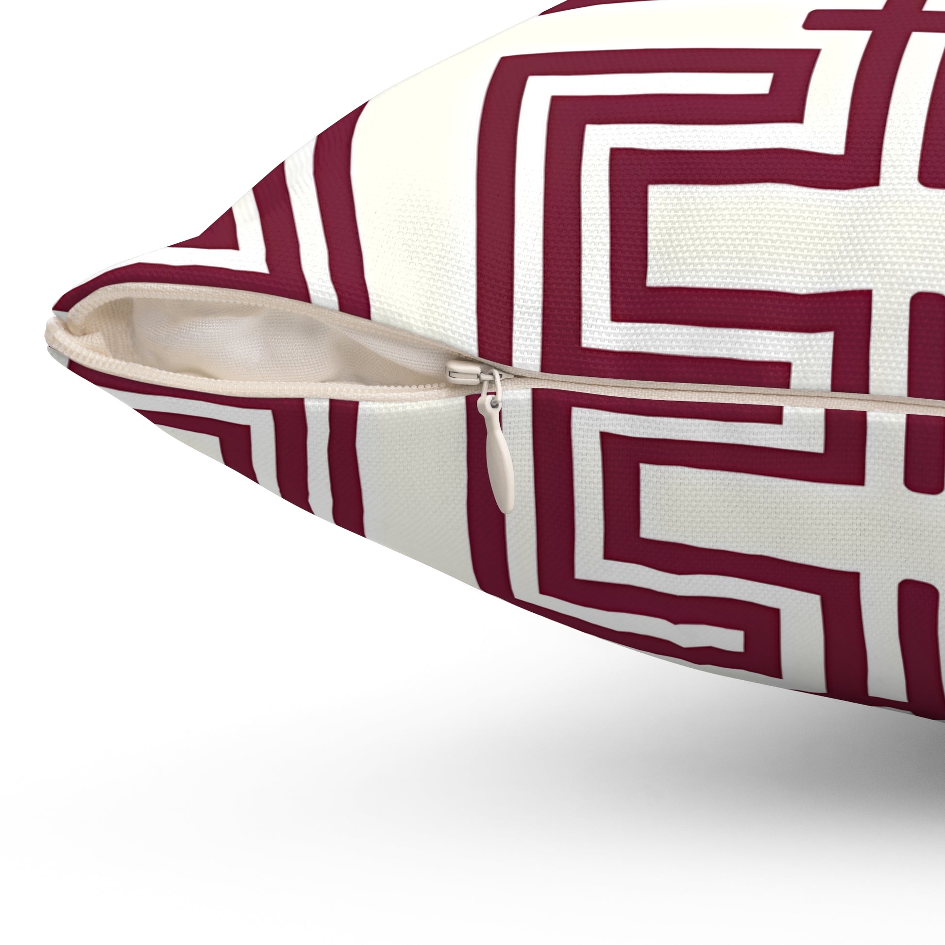 Burgundy Geometric Pattern Throw Pillow | Modern Home Decor, Stylish Cushion, Gift Idea, Cozy Accent, Decorative Accent Pillow - LOLA VEGAS ART