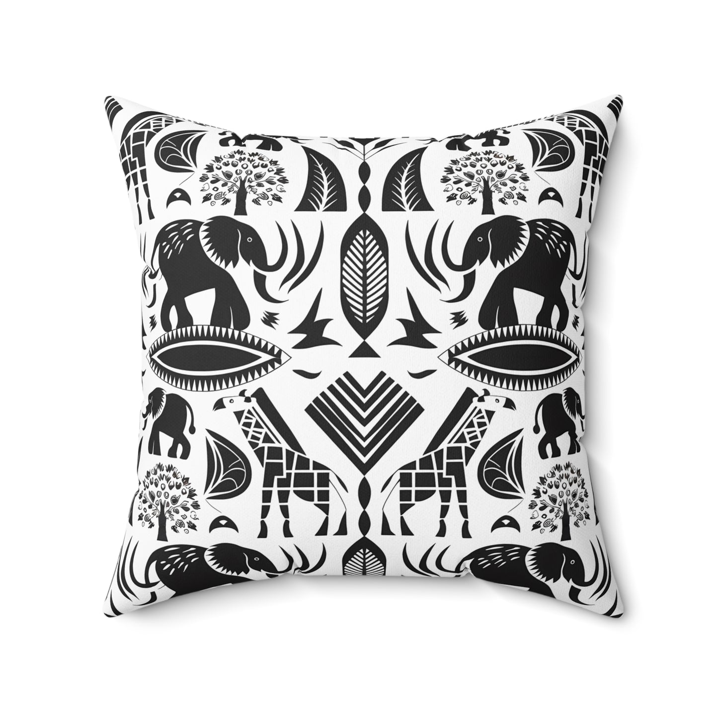 Safari Animal Print Pillow, Decorative Throw Pillow, Africa Inspired Home Decor, Animal Lovers Gift, Jungle Vibes Cushion, Black and White - LOLA VEGAS ART