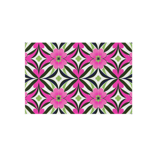 Vibrant Floral Outdoor Rug, Garden Mat, Patio Decor, Porch Rug, Boho Style, Summer Decoration, Outdoor Living