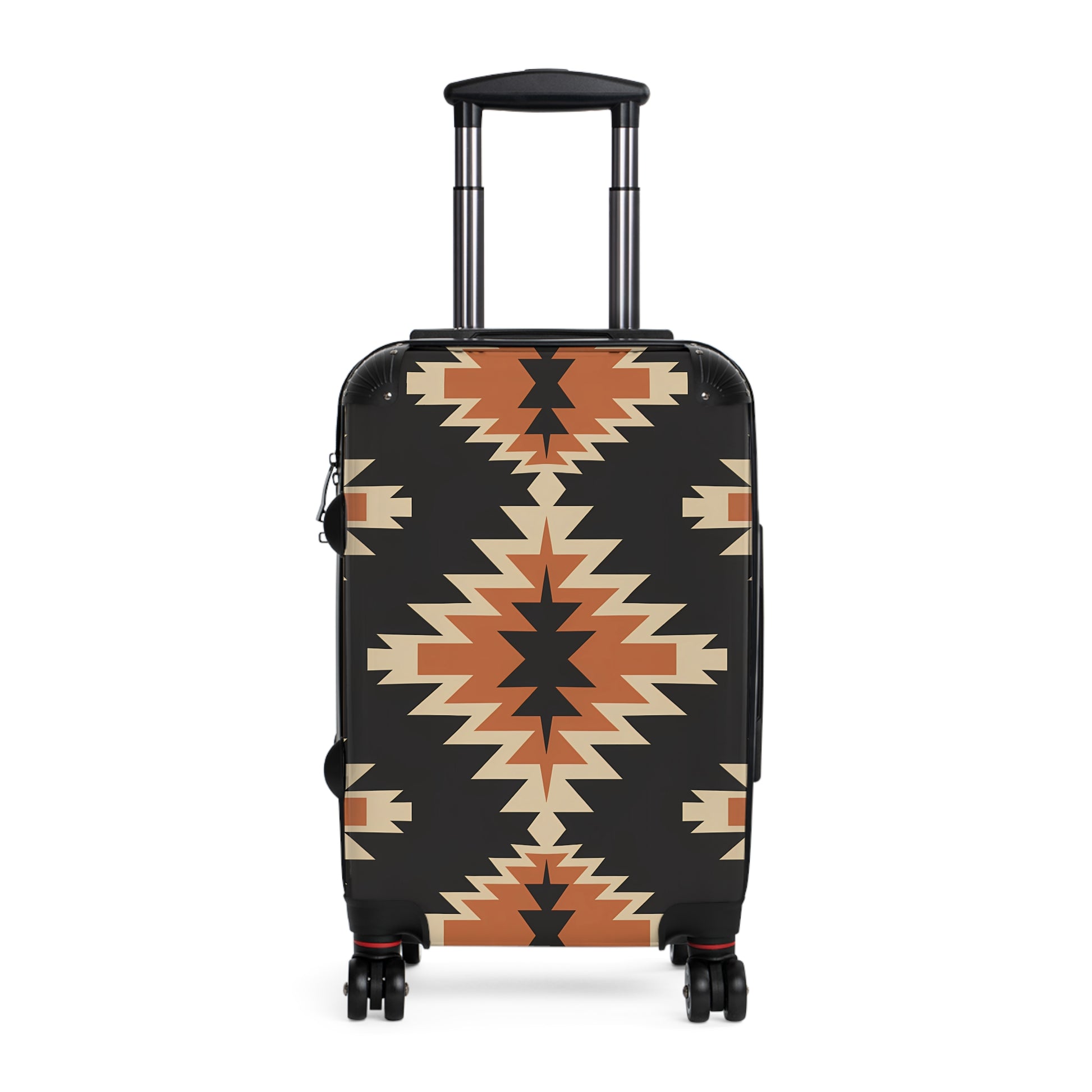 Tribal Pattern Suitcase, Travel Luggage, Bohemian Carry-On, Stylish Black Suitcase with Unique Design, Perfect for Adventurers, Gift for - LOLA VEGAS ART