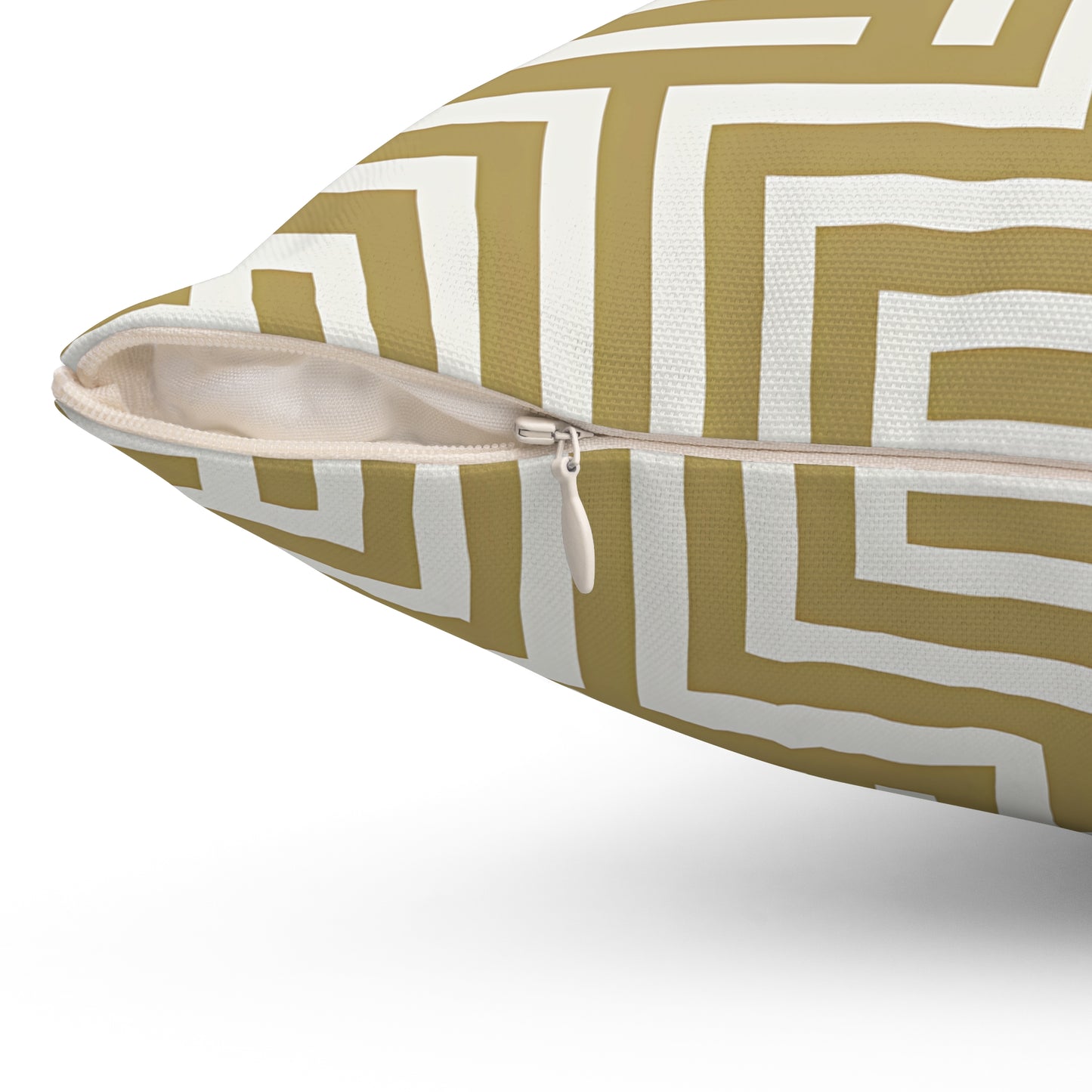 Tan and White Geometric Patterned Pillow, Decorative Cushion, Modern Home Decor, Gift for Homeowners, Stylish Throw Pillow