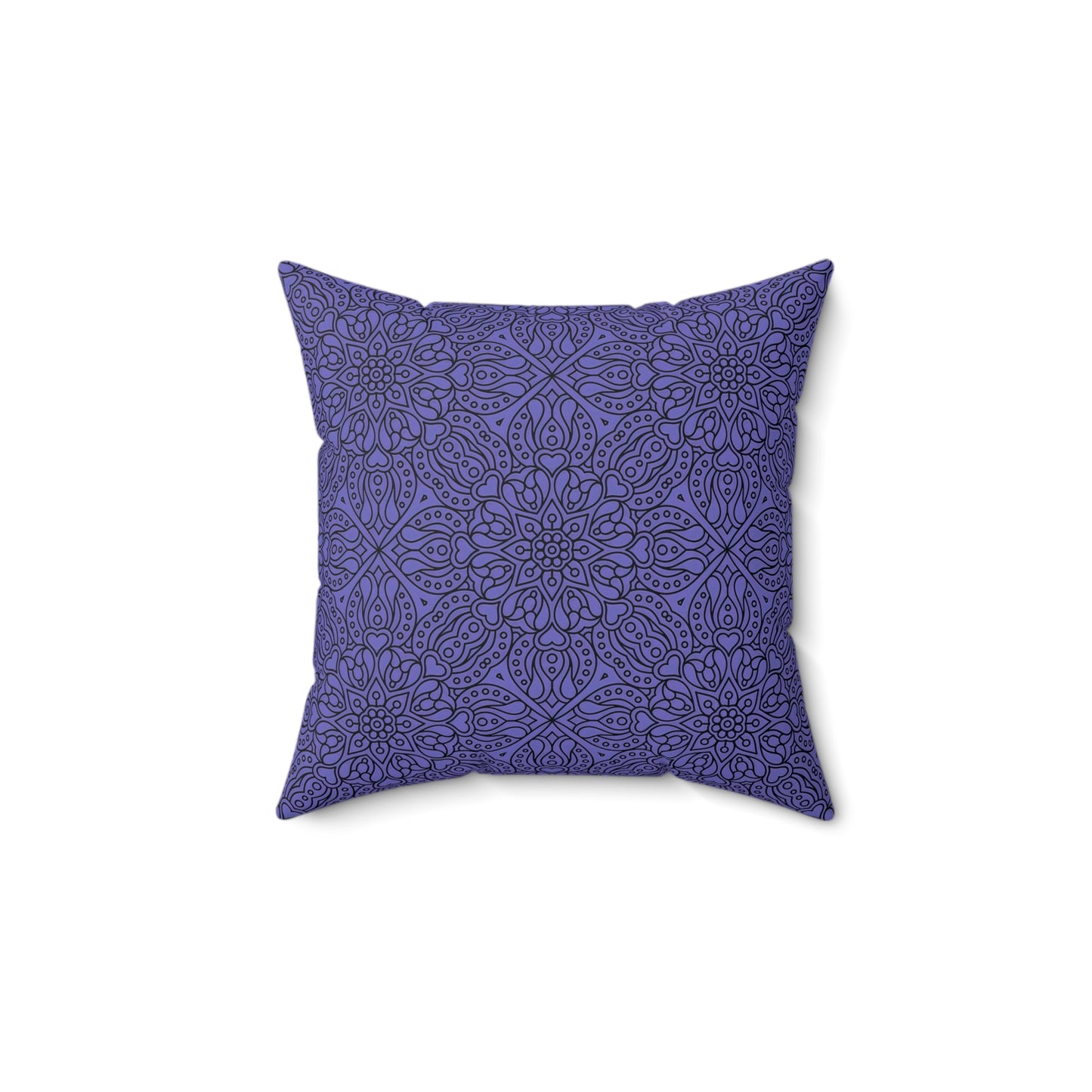Purple and Black Boho Mandala Square Pillow, Cozy Home Decor, Unique Gift for Housewarming, Elegant Bedroom Accent, Meditation Cushion - LOLA VEGAS ART