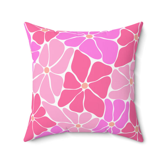 Botanical Pillow with Pink Floral Design, Cozy Home Decor, Throw Pillow for Living Room, Gift for Her, Floral Cushion, Boho Pillow - LOLA VEGAS ART