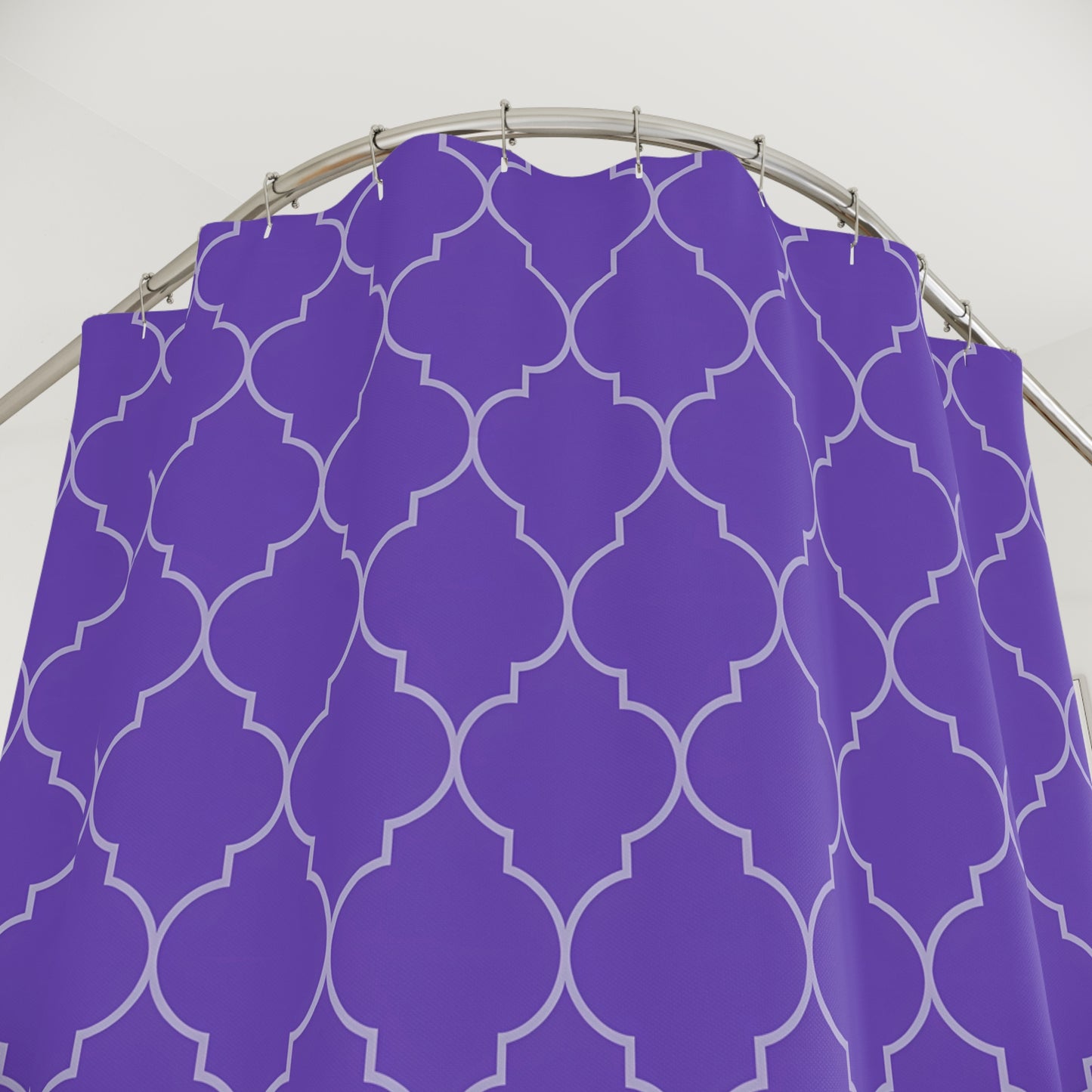 Modern Geometric Shower Curtain - Purple Quatrefoil Pattern, Bathroom Decor, Home Essentials, Stylish Bathing, Gift Ideas, Ethnic Bathroom - LOLA VEGAS ART