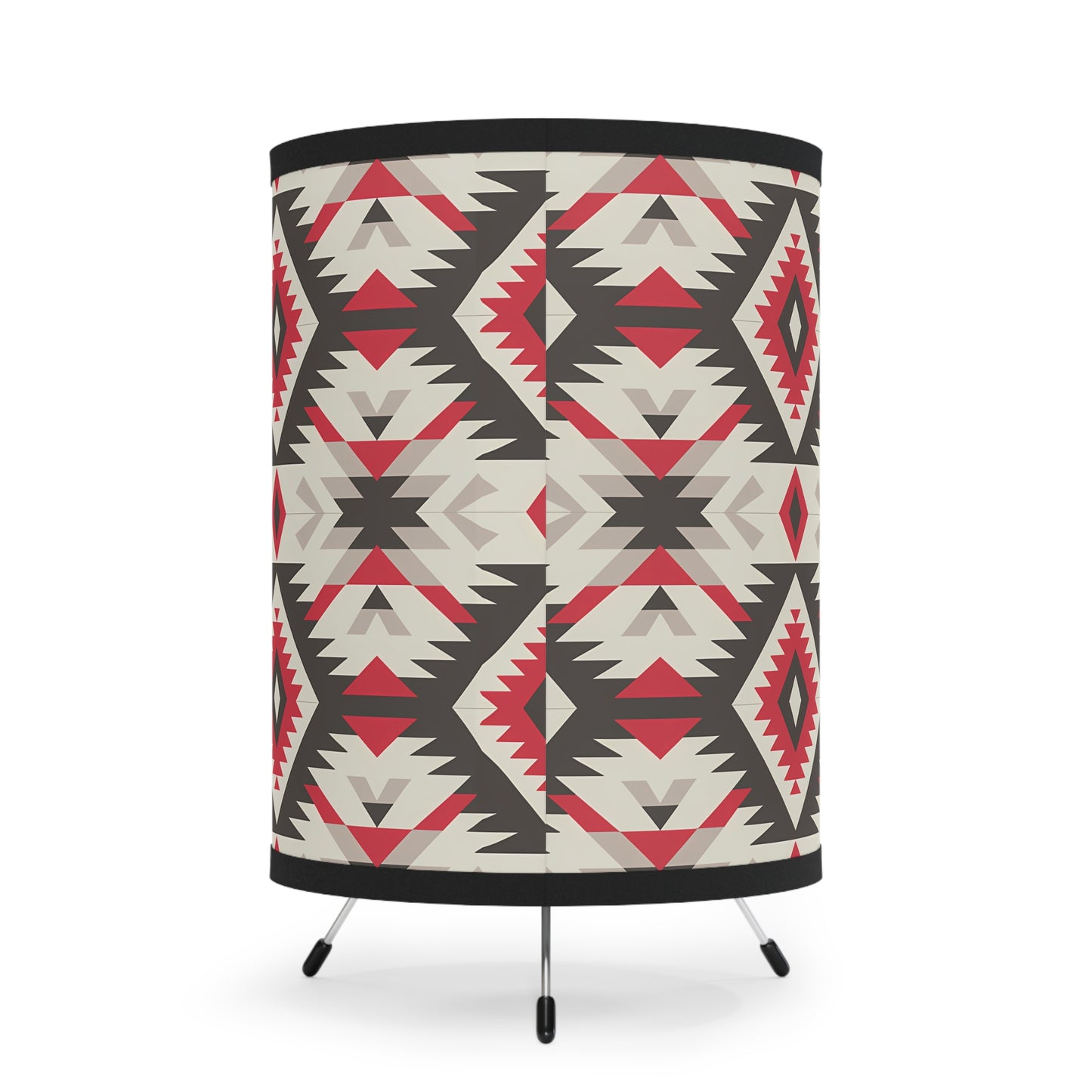 Tribal Pattern Tripod Lamp, Boho Home Decor, Adjustable Lighting for Living Room, Unique Gift for Housewarming, Nightstand Light - LOLA VEGAS ART