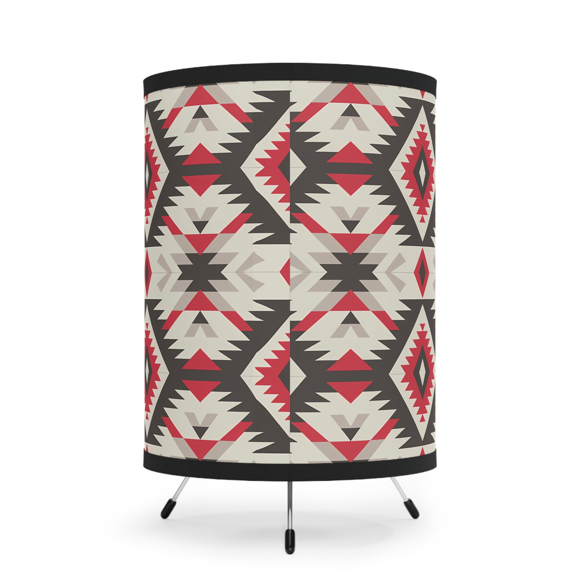 Tribal Pattern Tripod Lamp, Boho Home Decor, Adjustable Lighting for Living Room, Unique Gift for Housewarming, Nightstand Light - LOLA VEGAS ART