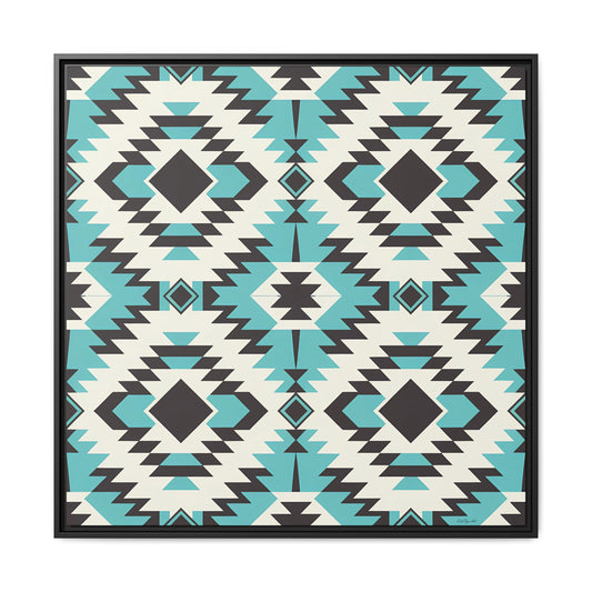 Framed Canvas Art , Colorful Geometric Wall Decor, Native American Inspired Design, Home Office Art, Boho Chic Decor - LOLA VEGAS ART
