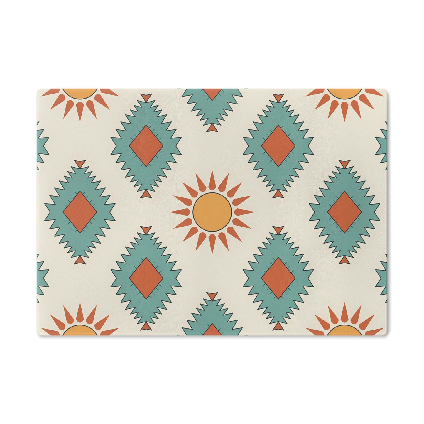 Southwestern Cutting Board with Geometric Pattern, Perfect for Entertaining, Kitchen Decor, Gift for Foodies, Housewarming, Boho Style - LOLA VEGAS ART