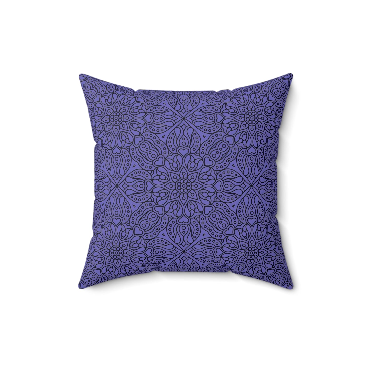 Purple and Black Boho Mandala Square Pillow, Cozy Home Decor, Unique Gift for Housewarming, Elegant Bedroom Accent, Meditation Cushion - LOLA VEGAS ART