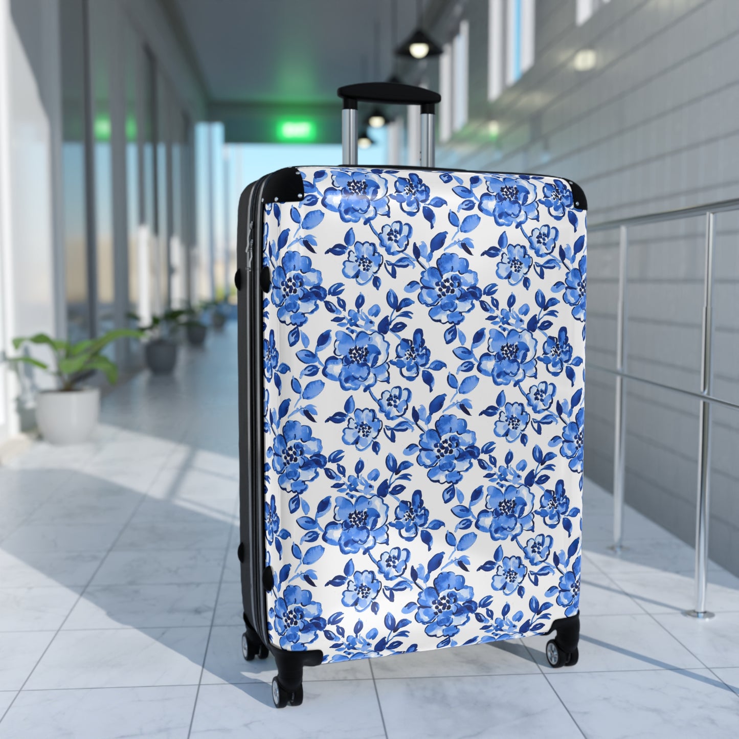 Floral Pattern Suitcase, Stylish Travel Luggage, Perfect for Vacations, Gifts for Travelers, Trendy Suitcase for Every Adventure - LOLA VEGAS ART