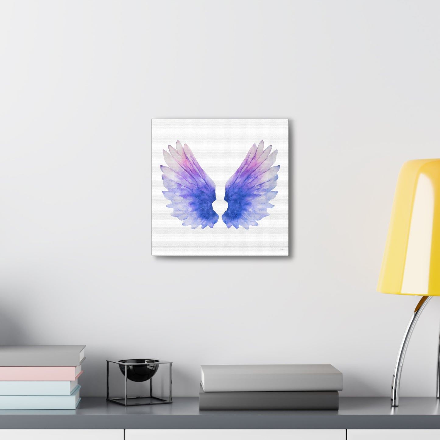 purple angels wings wall art canvas, wall art decor, wall art prints, angel wings art, wings, wall art purple, wall art spiritual