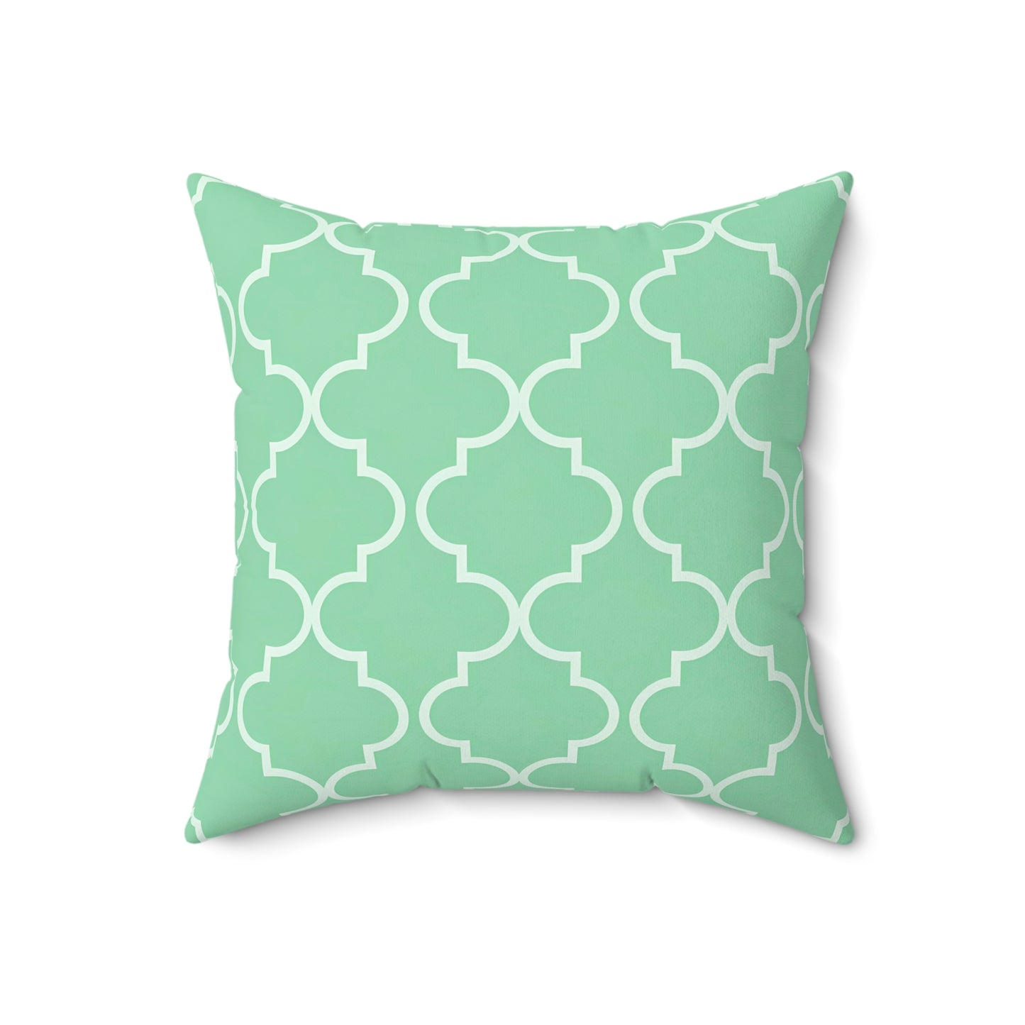 Mint Green Geometric Accent Pillow | Modern Home Decor, Throw Cushion, Living Room Pillow, Wedding Gift, Cozy Accent, Moroccan Quatrefoil - LOLA VEGAS ART