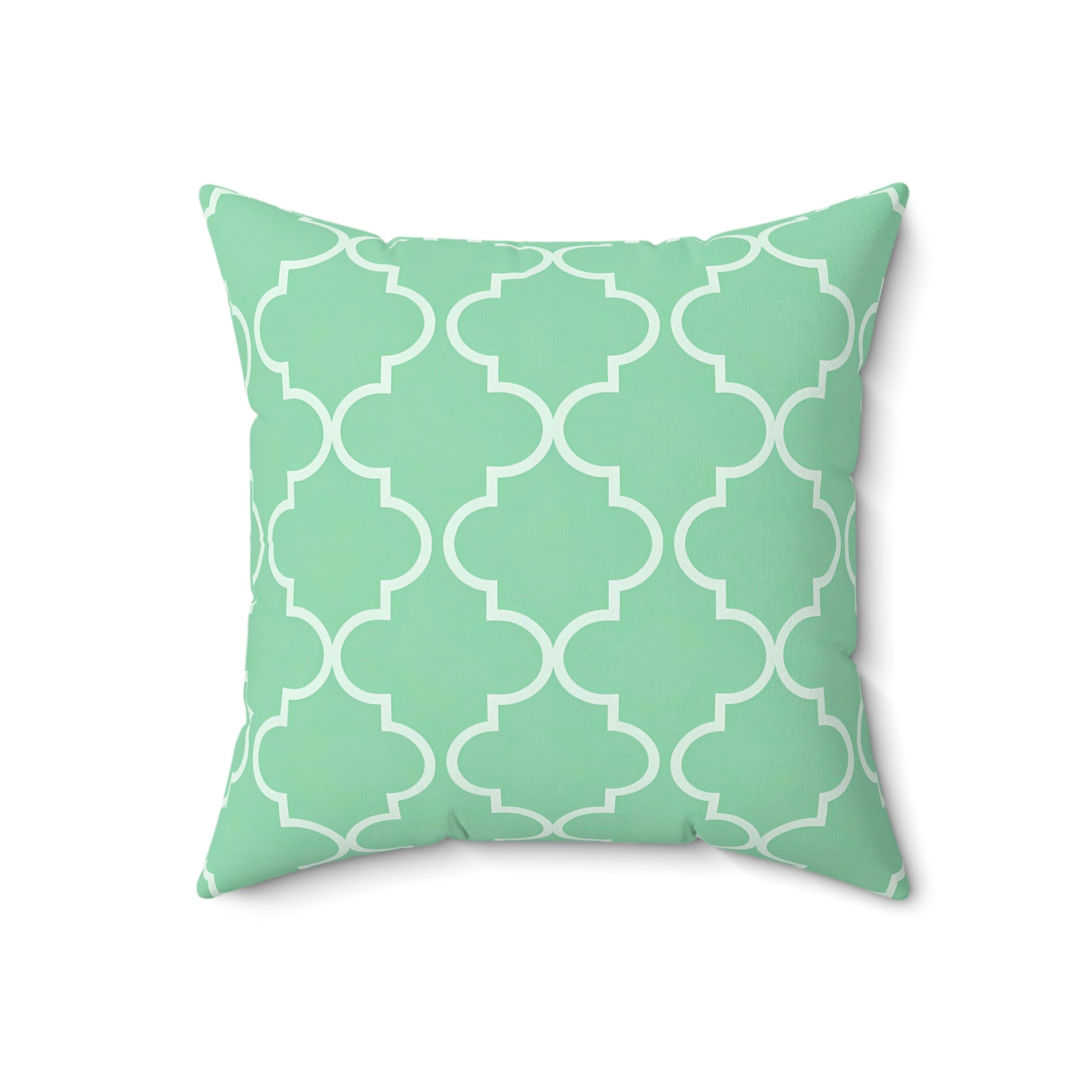 Mint Green Geometric Accent Pillow | Modern Home Decor, Throw Cushion, Living Room Pillow, Wedding Gift, Cozy Accent, Moroccan Quatrefoil - LOLA VEGAS ART