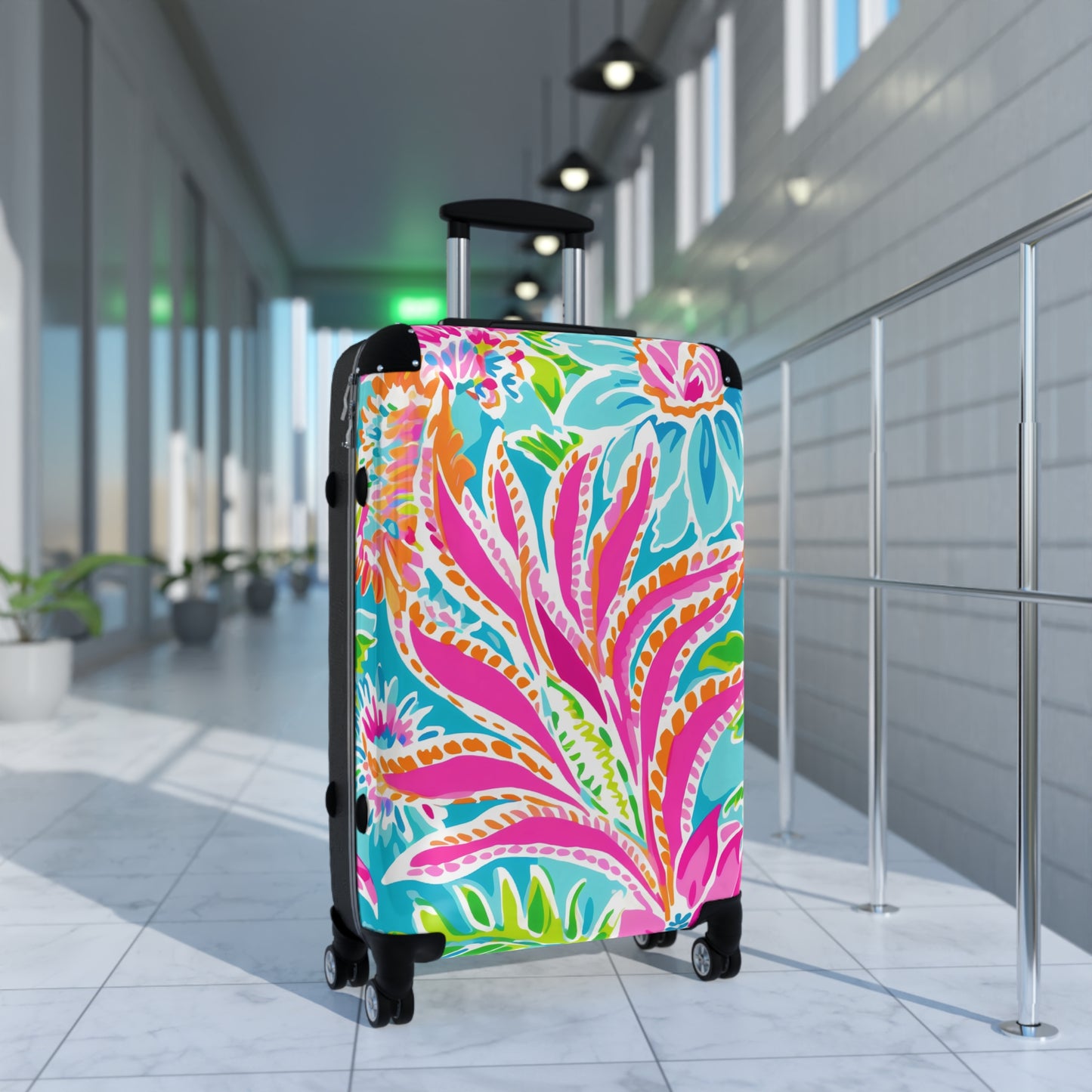 Vibrant Suitcase  Colorful Luggage, Travel Gear, Floral Carry-On, Vacation Bag, Adventure Accessory, Unique Travel Gift - LOLA VEGAS ART