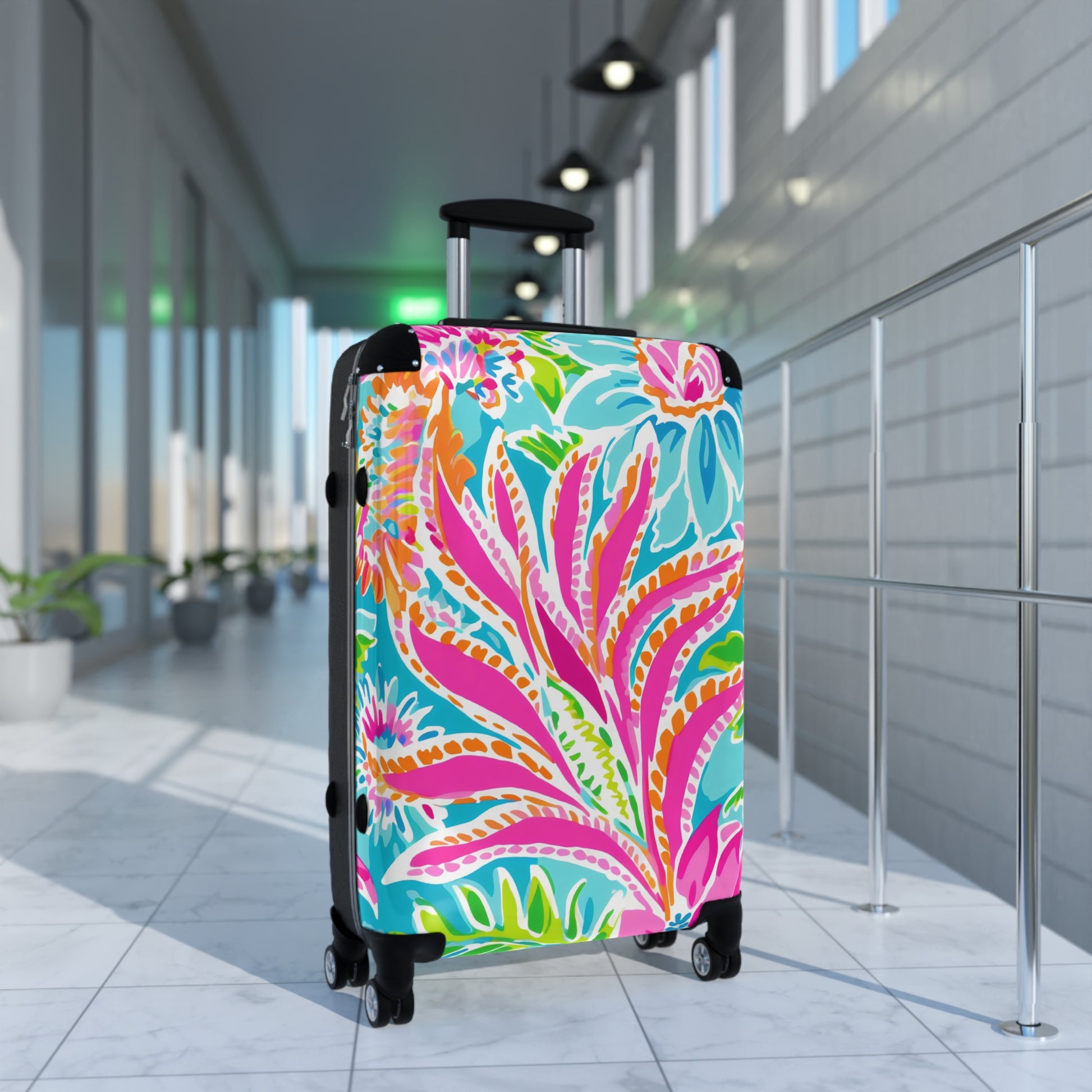 Vibrant Suitcase  Colorful Luggage, Travel Gear, Floral Carry-On, Vacation Bag, Adventure Accessory, Unique Travel Gift - LOLA VEGAS ART