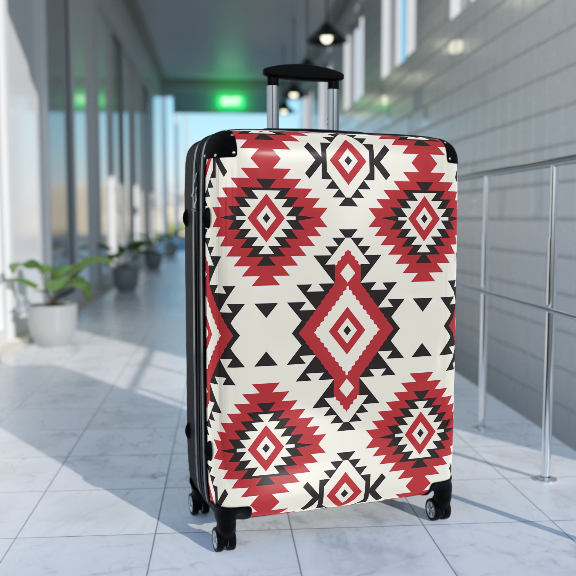 Trendy Tribal Suitcase, Stylish Luggage for Travelers, Boho Travel Case, Unique Carry-On for Vacations, Ideal Gift for Adventurers - LOLA VEGAS ART
