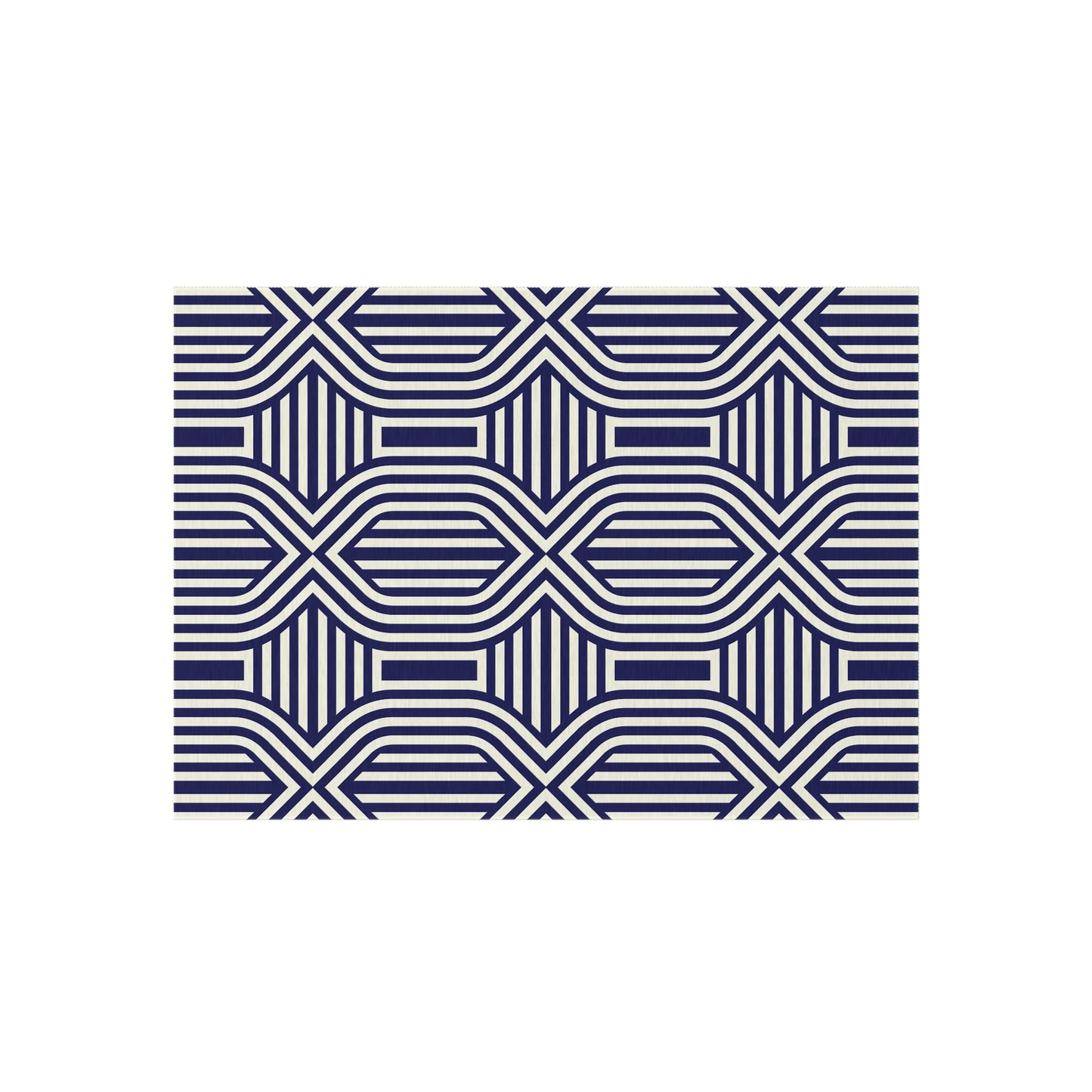 Navy and White Stylish Outdoor Rug, Patio Decor, Garden Mat, Indoor-Outdoor Area Rug, Beach Blanket, Porch Accent, Home Decoration - LOLA VEGAS ART
