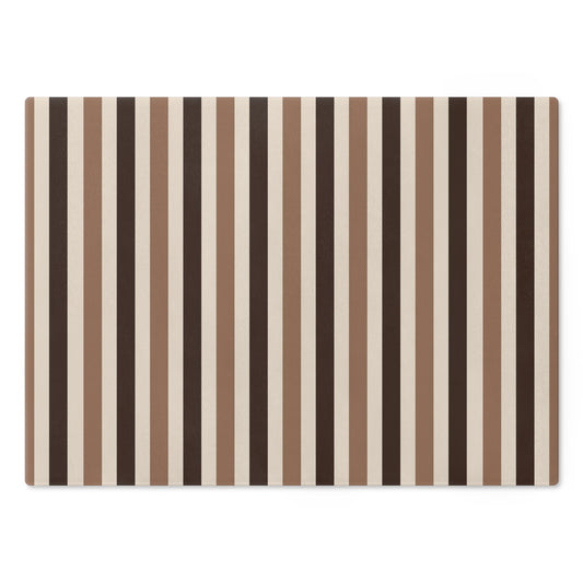 Elegant Brown Glass Striped Cutting Board | Kitchen Decor, Wedding Gift, Housewarming Present, Unique Gift, - LOLA VEGAS ART