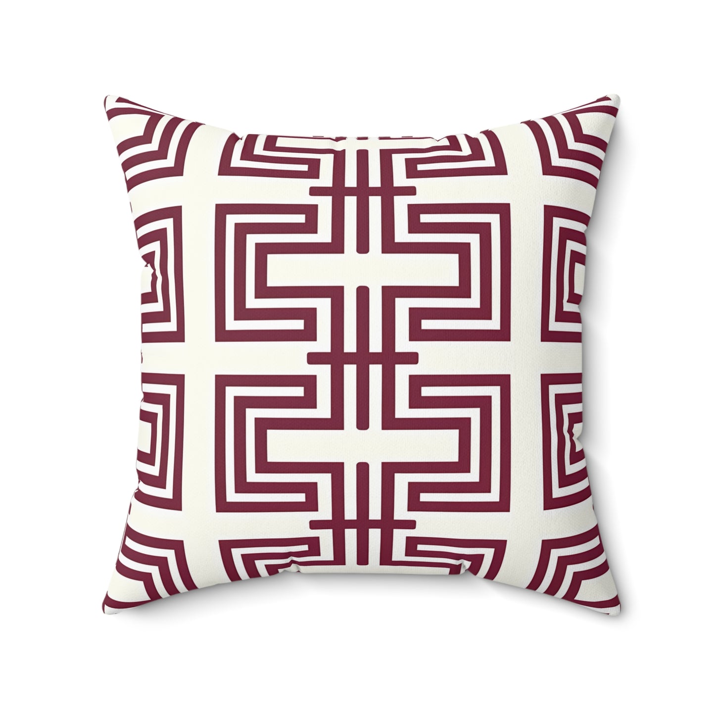 Burgundy Geometric Pattern Throw Pillow | Modern Home Decor, Stylish Cushion, Gift Idea, Cozy Accent, Decorative Accent Pillow