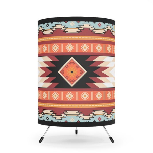 Boho Tripod Lamp | Geometric Light Fixture for Cozy Home Decor, Unique Gift for Housewarming, Rustic, Vintage, Tribal, Western - LOLA VEGAS ART