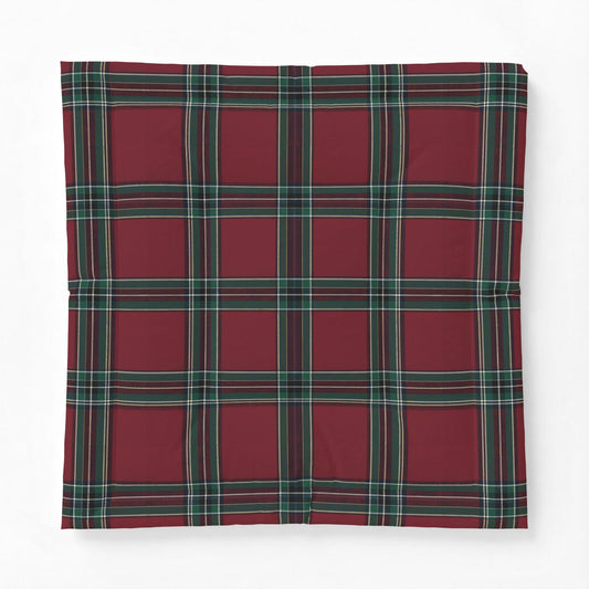 Red Green Tartan Plaid Cotton Comforter | Classic Scottish Check Bedding