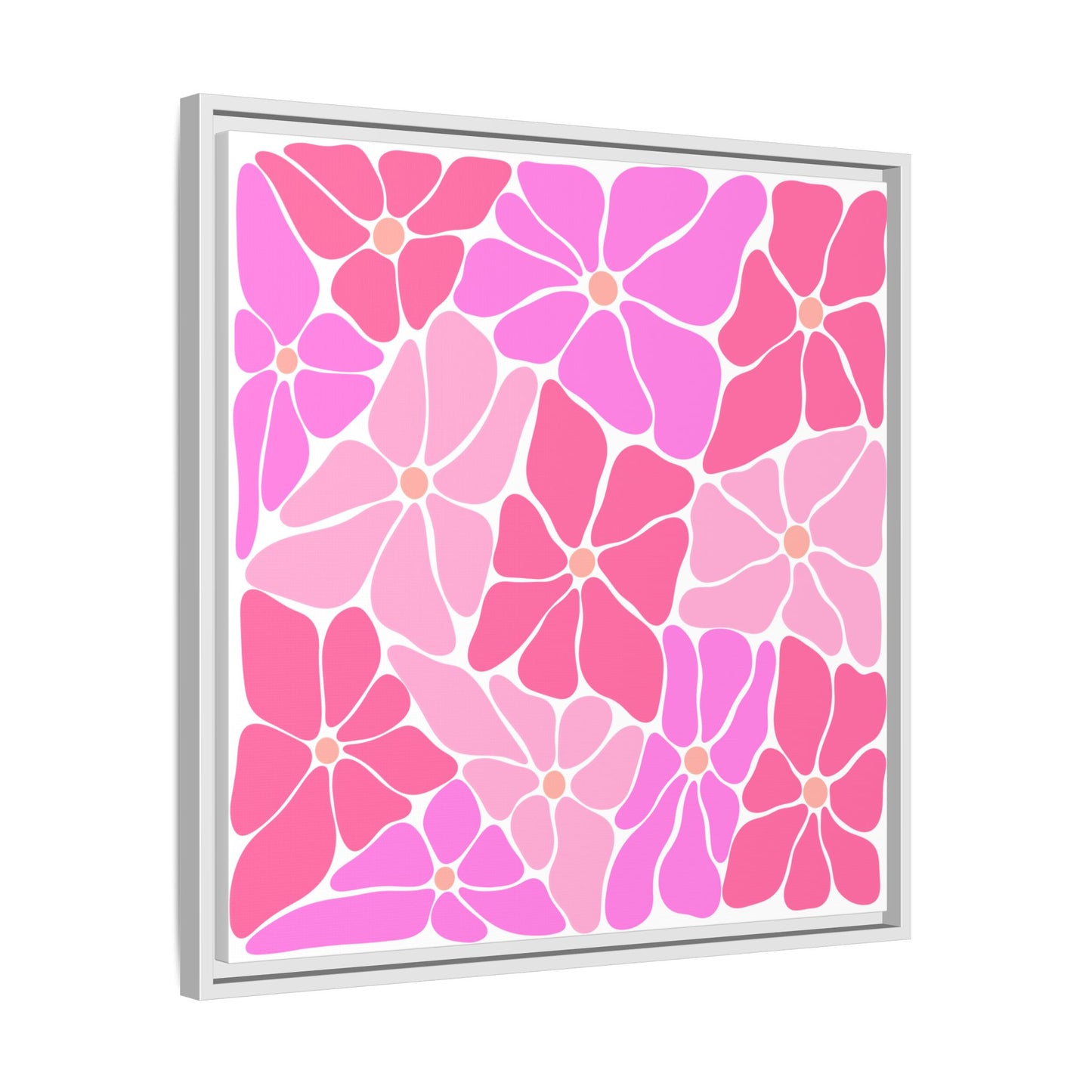 Pink Floral Wall Art, Framed Canvas Decor for Home, Vibrant Flower Print, Ideal Gift for Mother's Day, Spring Decor - LOLA VEGAS ART