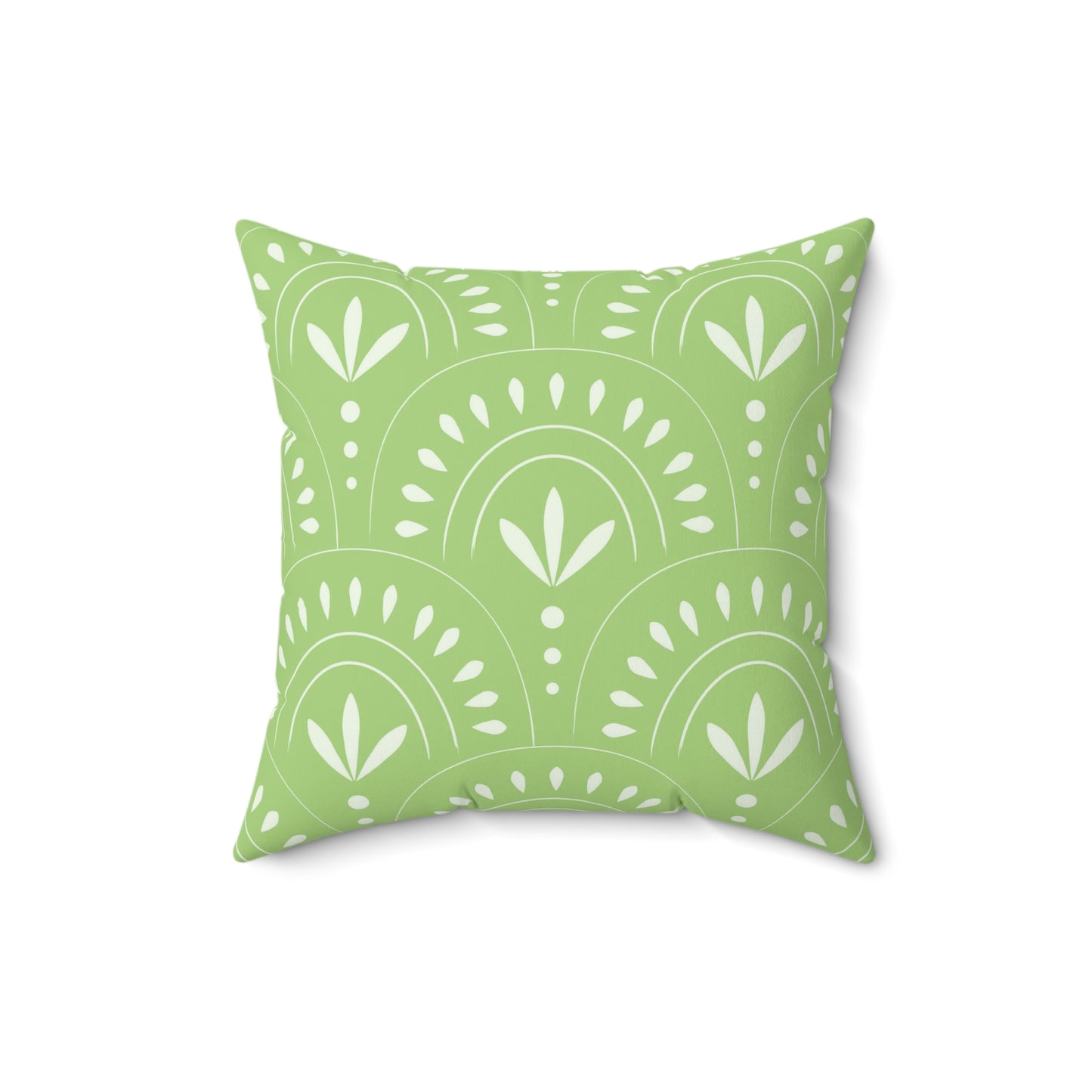 Boho Chic Spun Polyester Square Pillow, Green Abstract Decor, Throw Pillow for Living Room, Modern Home Accent, Housewarming Gift, - LOLA VEGAS ART
