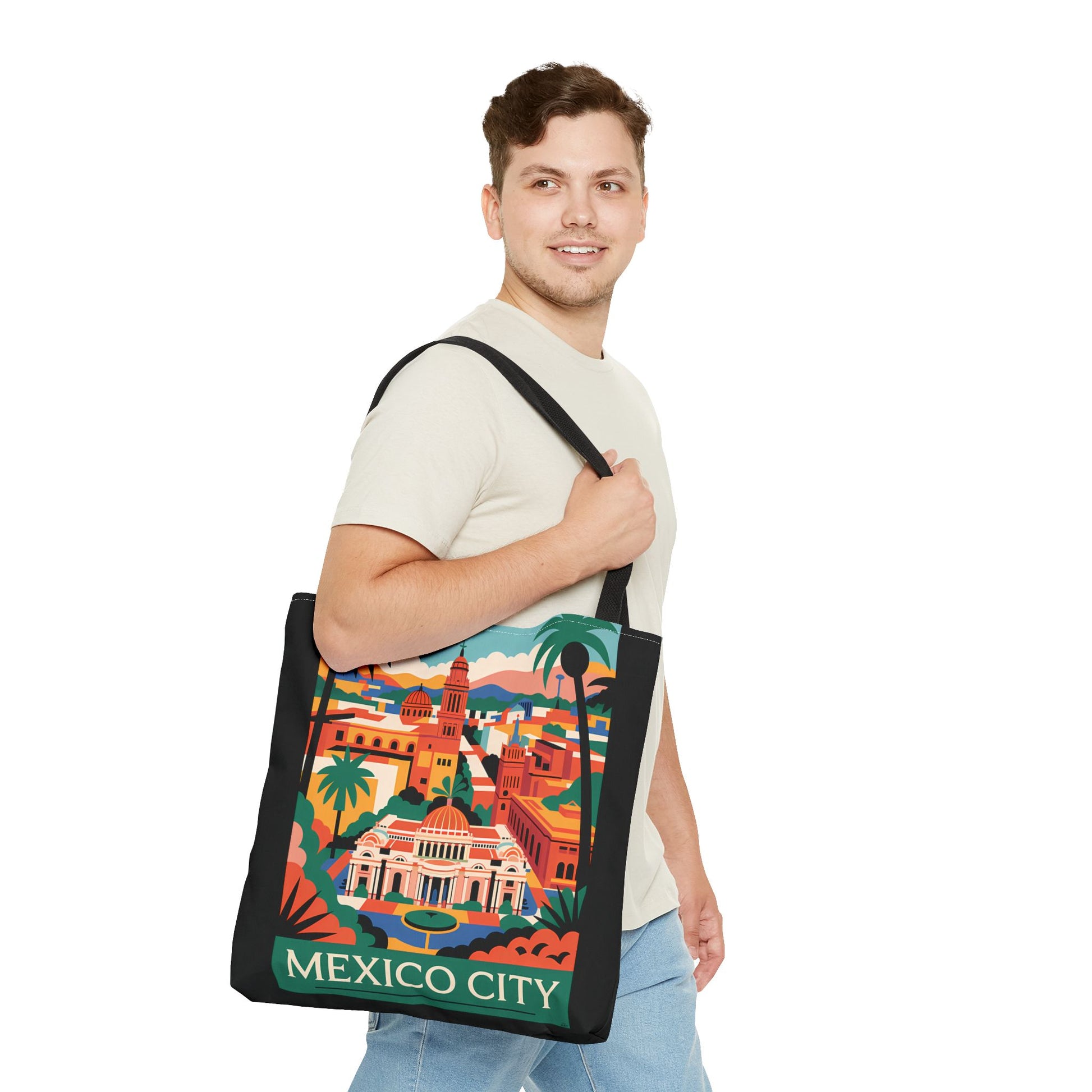 Vibrant Mexico City Tote Bag - Perfect for Travel, Beach, Shopping, Mother's Day, eco-friendly design, casual accessory - LOLA VEGAS ART