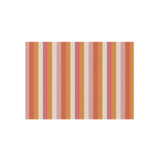 Sunset Stripe Outdoor Rug | Striped Patio Rug, Orange Pink Creme