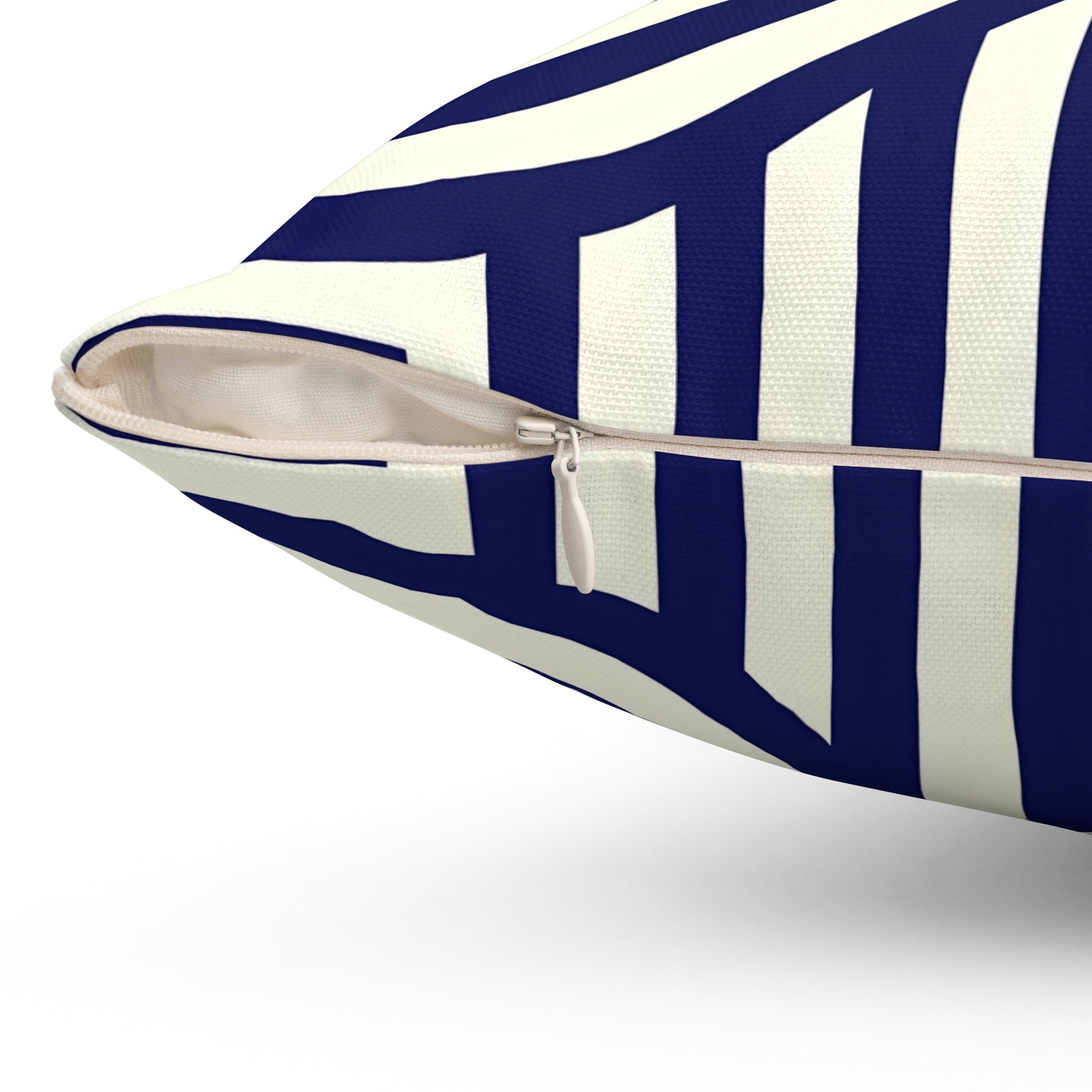 Stylish Geometric Accent Pillow, Modern Home Decor Cushion, Navy Striped Throw Pillow, Pillow for Living Room, Gift for Housewarming - LOLA VEGAS ART