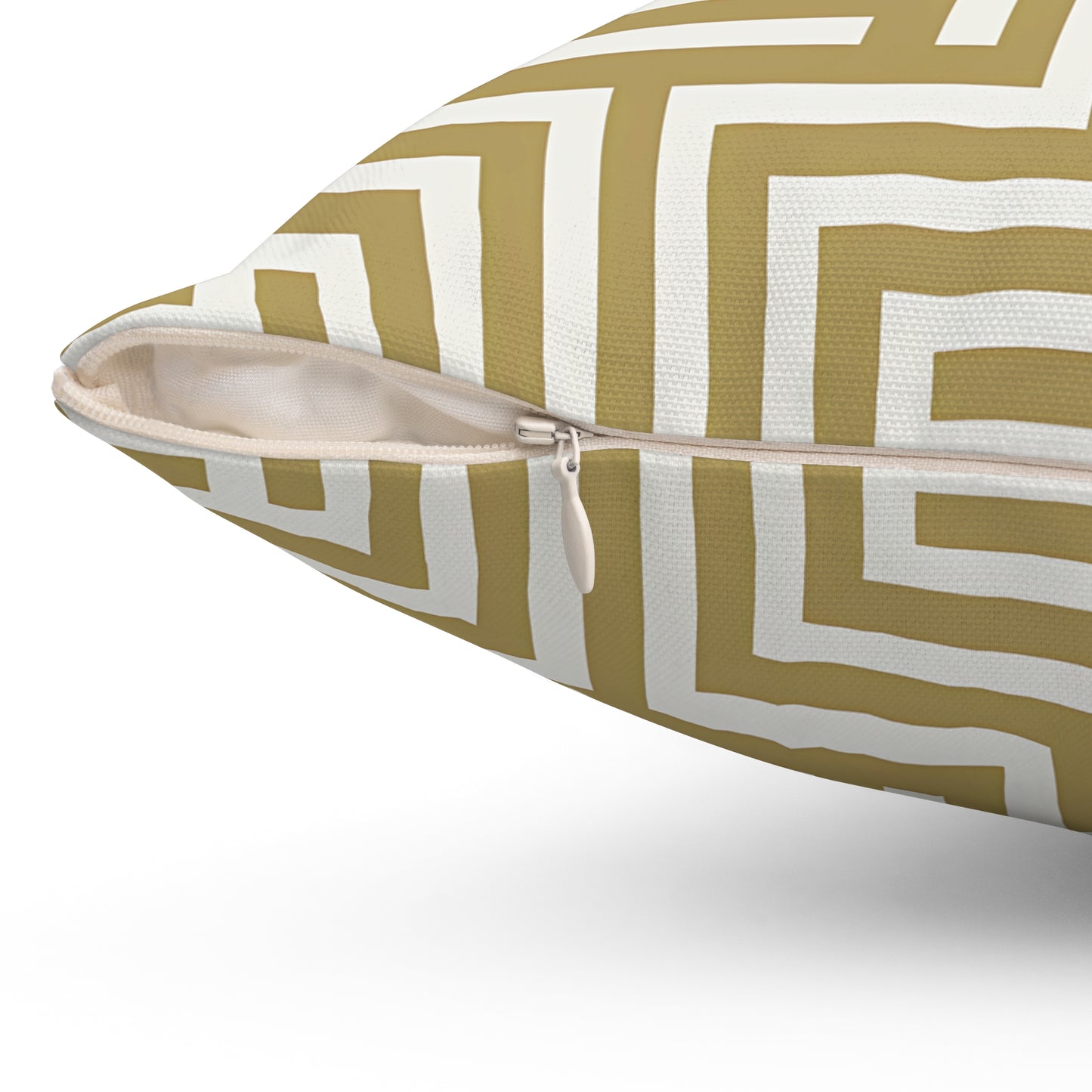 Tan and White Geometric Patterned Pillow, Decorative Cushion, Modern Home Decor, Gift for Homeowners, Stylish Throw Pillow
