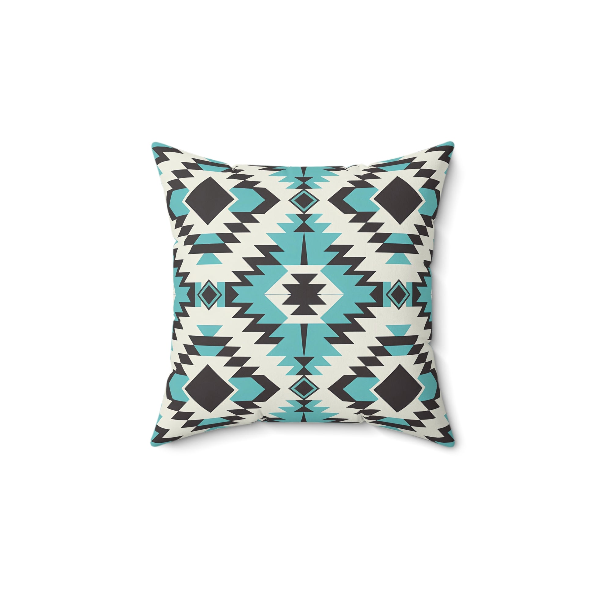 Turquoise and Black Bohemian Pillow, Cozy Home Decor, Tribal Cushion, Living Room Accent, Gift for Boho Lovers, Modern Home Accessories - LOLA VEGAS ART