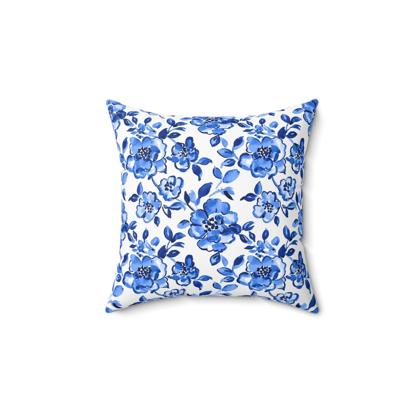 Floral Blue Throw Pillow, Cozy Decor, Home Accent, Gift Idea, Couch Cushion, Living Room Decor, Mother's Day Gift, Chinoiserie Design - LOLA VEGAS ART