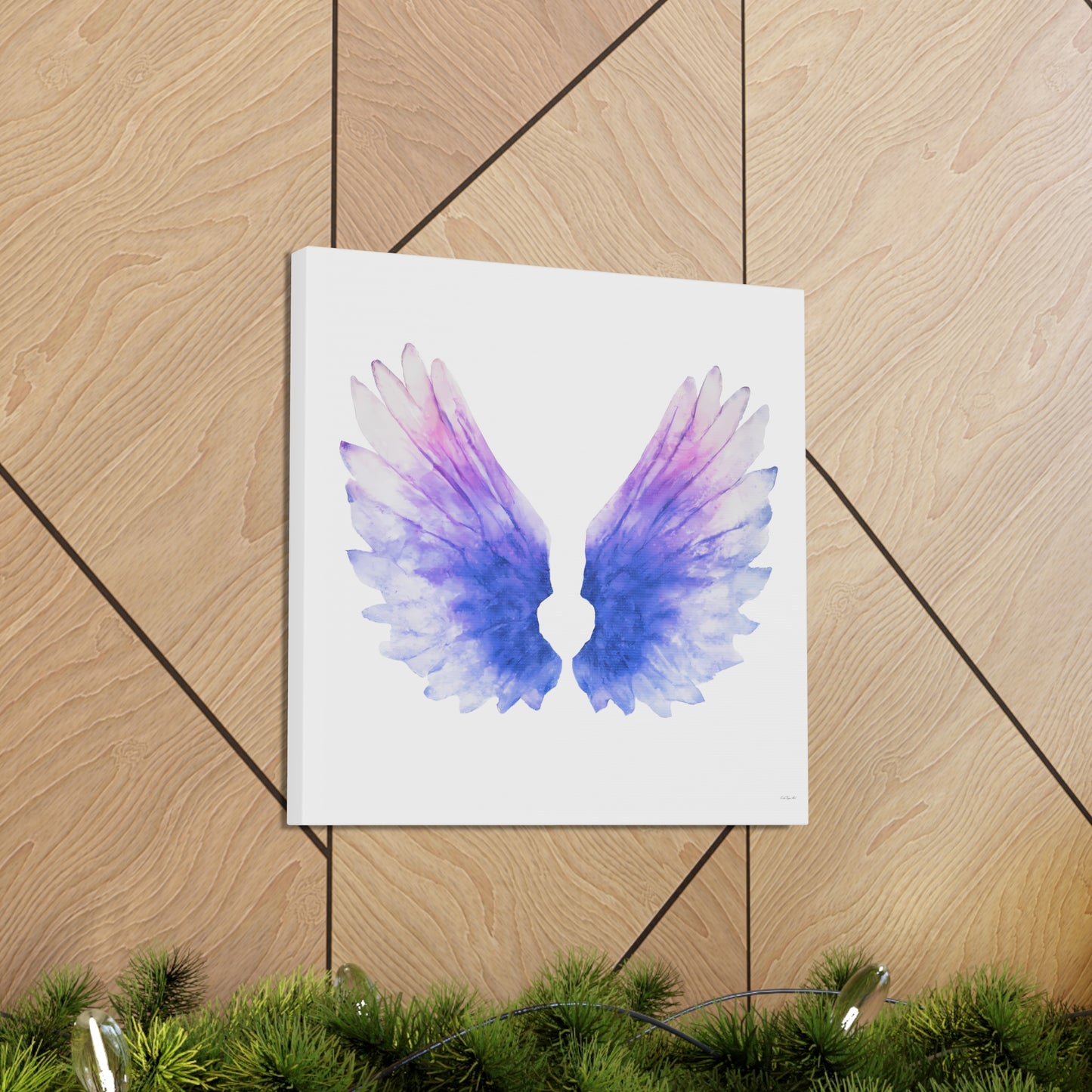 purple angels wings wall art canvas, wall art decor, wall art prints, angel wings art, wings, wall art purple, wall art spiritual