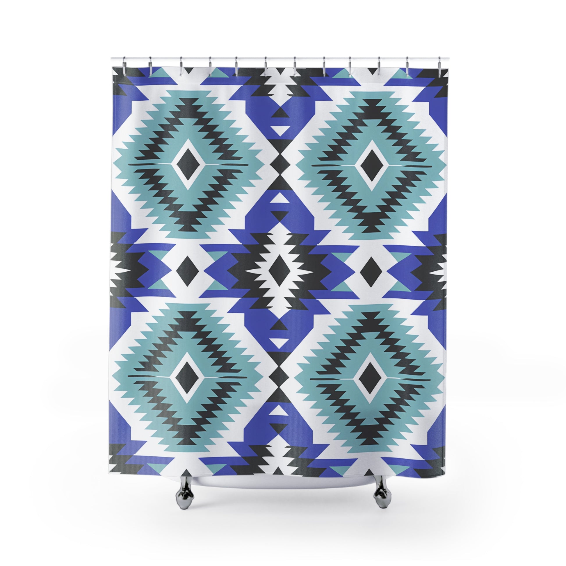 Tribal Pattern Shower Curtain, Bohemian Bathroom Decor, Vibrant Home Accessory, Modern Shower Curtain, Gift for New Home - LOLA VEGAS ART