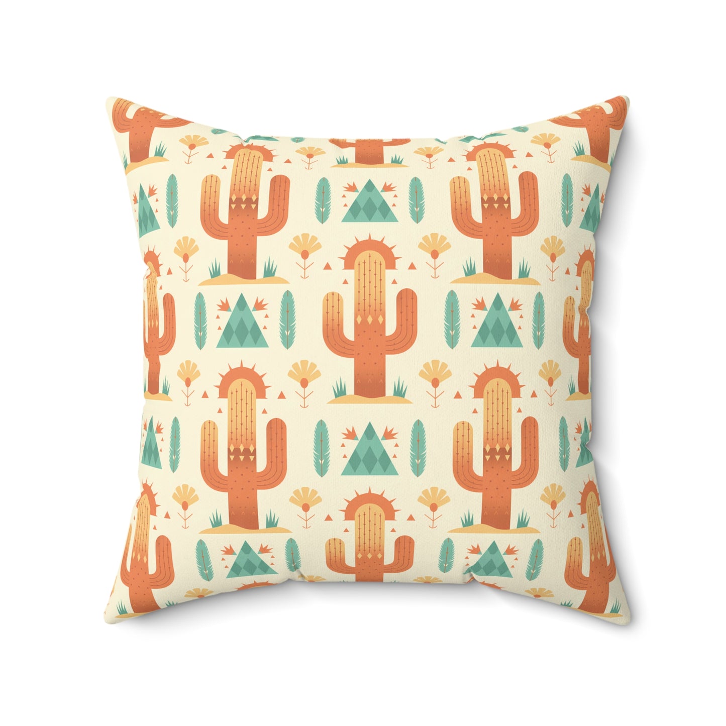 Desert Cactus Throw Pillow, Boho Home Decor, Cozy Living Room Accent, Southwest Style Cushion, Great for Spring & Summer - LOLA VEGAS ART