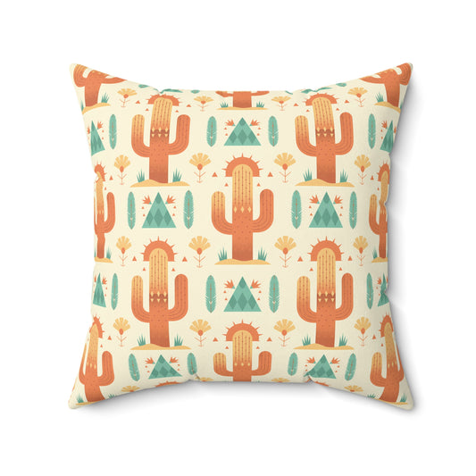 Desert Cactus Throw Pillow, Boho Home Decor, Cozy Living Room Accent, Southwest Style Cushion, Great for Spring & Summer - LOLA VEGAS ART