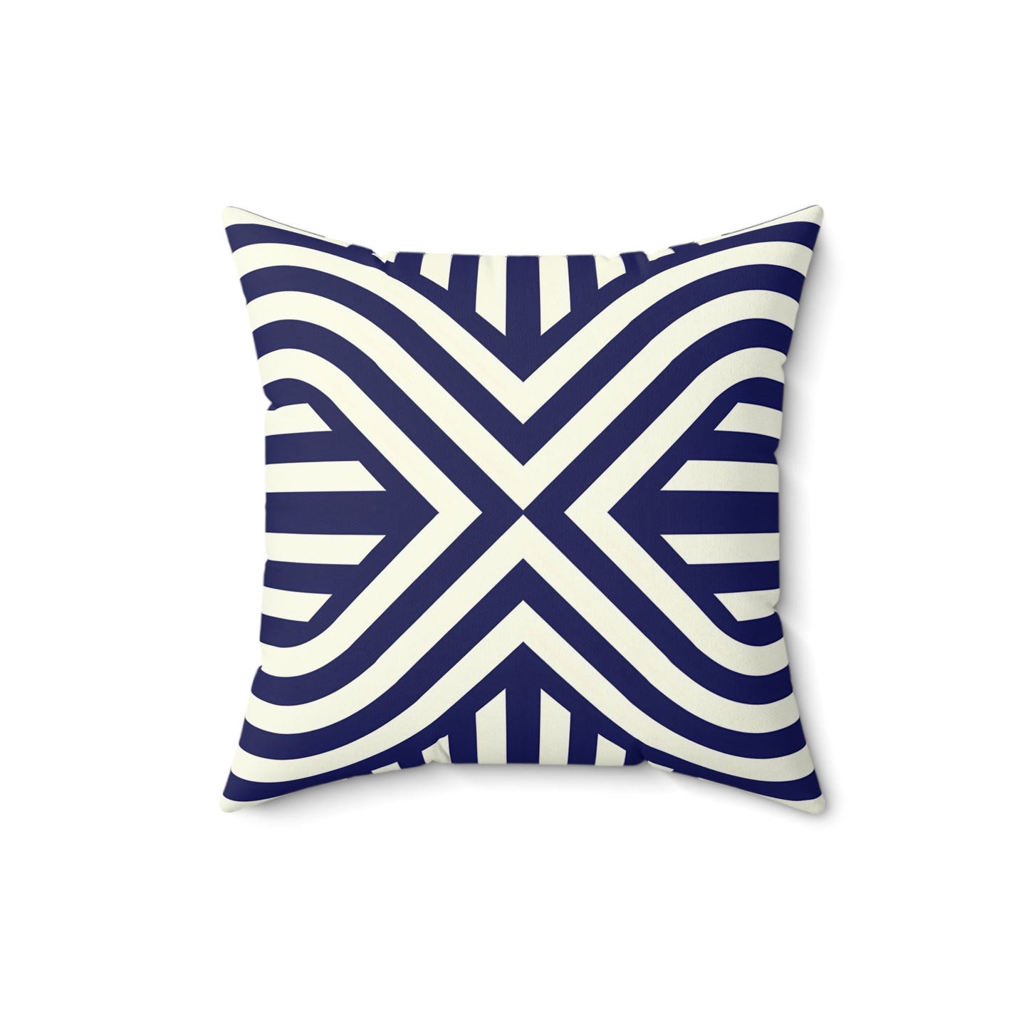 Stylish Geometric Accent Pillow, Modern Home Decor Cushion, Navy Striped Throw Pillow, Pillow for Living Room, Gift for Housewarming - LOLA VEGAS ART