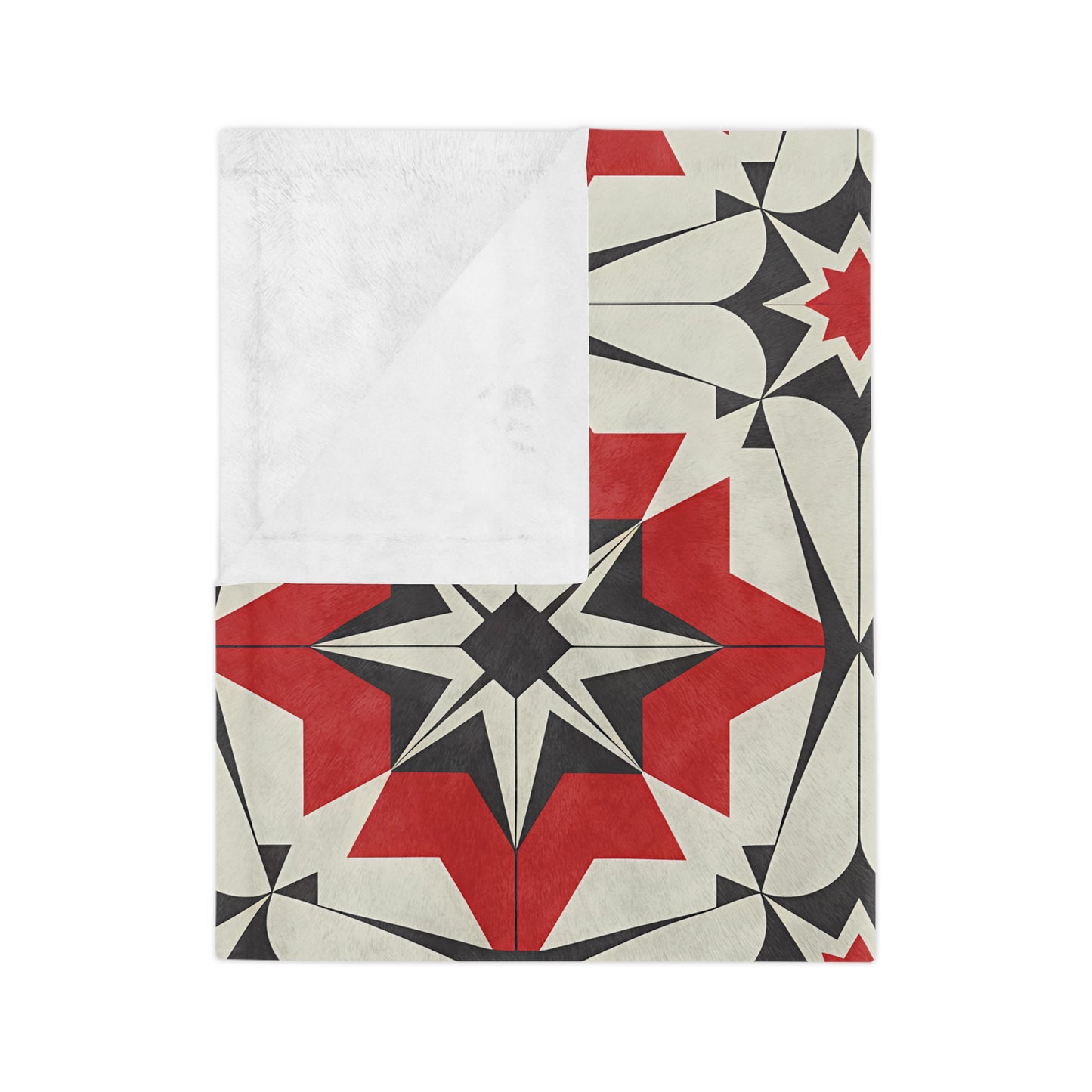 Geometric Pattern Velveteen Blanket, Cozy Home Decor, Perfect for Holidays, Gift for Friends or Family, Modern Throw - LOLA VEGAS ART