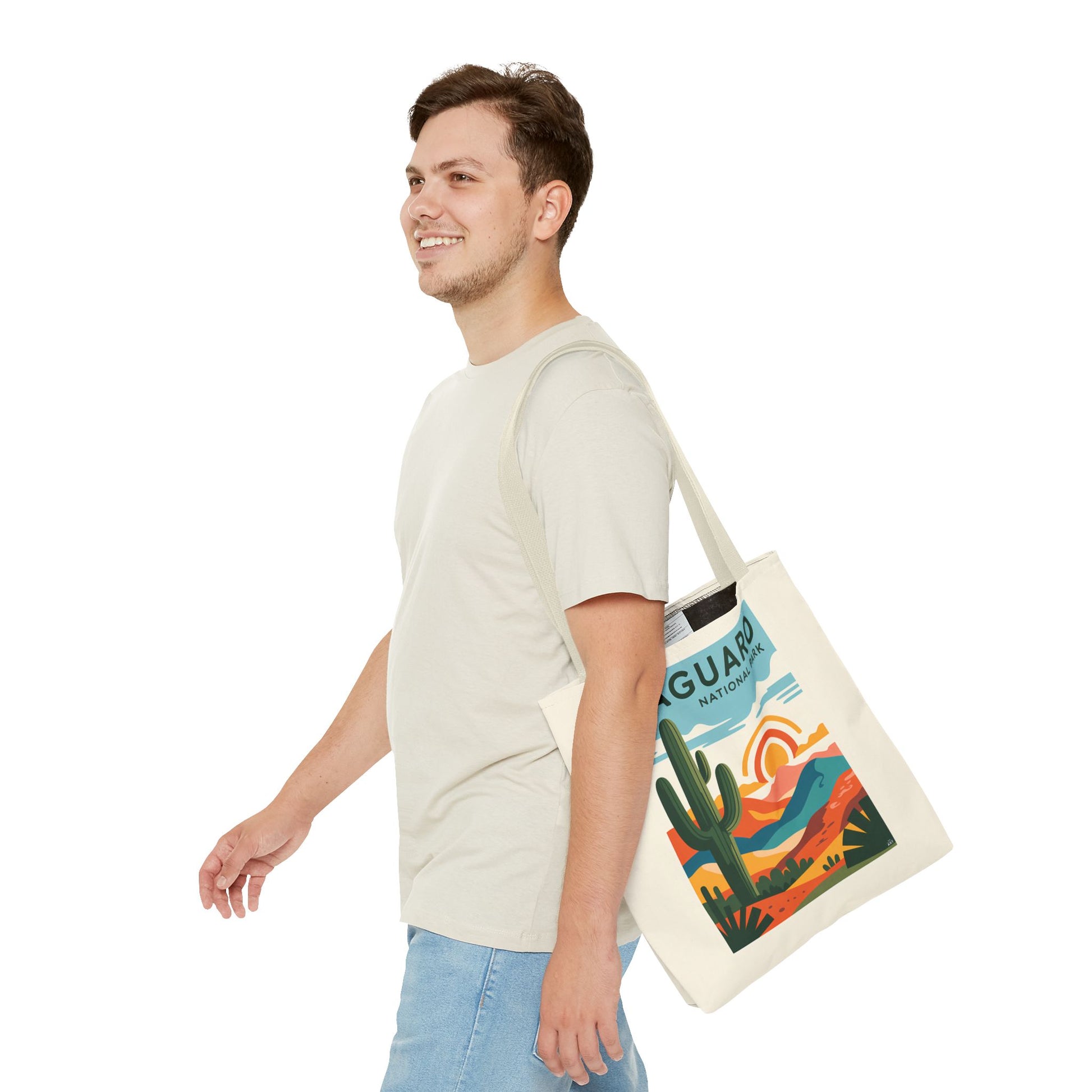 Saguaro National Park Tote Bag, Eco-Friendly Shopping Bag, Cactus Design, Nature Lover Gift, Hiking Bag, Travel Accessory - LOLA VEGAS ART