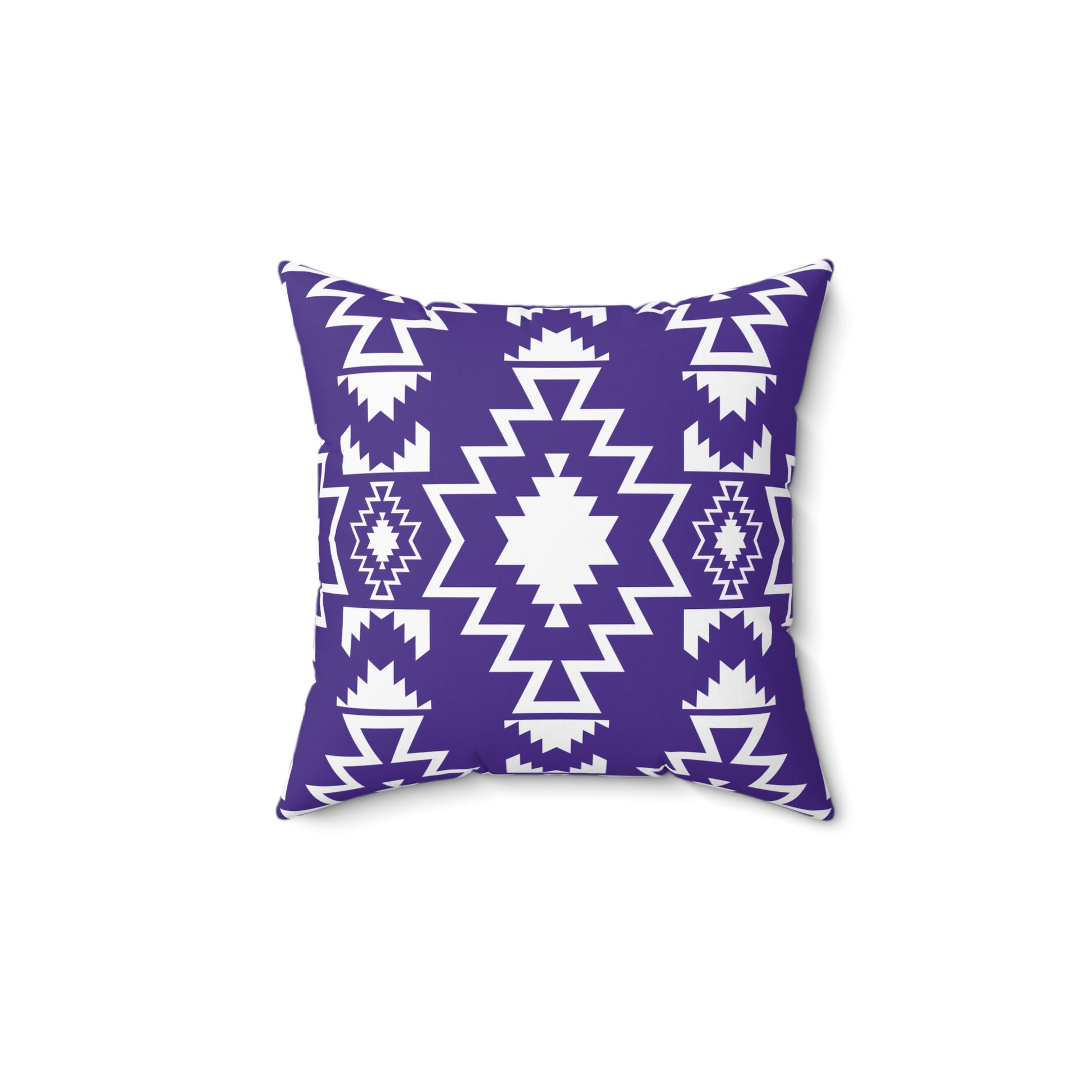 Geometric Purple and White Patterned Pillow, Cozy Decorative Cushion, Living Room Decor, Boho Chic Home Accent, Modern Tribal Pillow - LOLA VEGAS ART