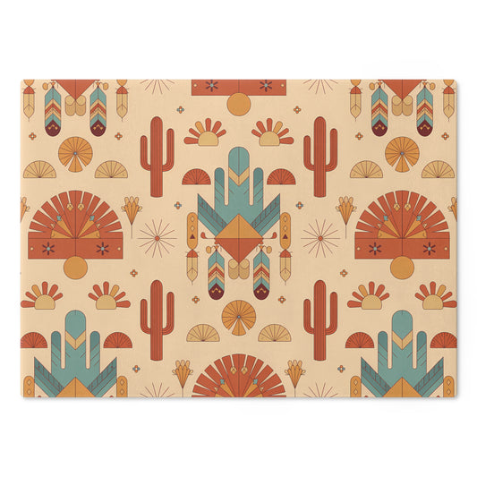 Southwestern Boho Cutting Board, Vibrant Kitchen Decor, Gift for Home Chefs, Rustic Serving Board, Unique Housewarming Gift, Cactus - LOLA VEGAS ART
