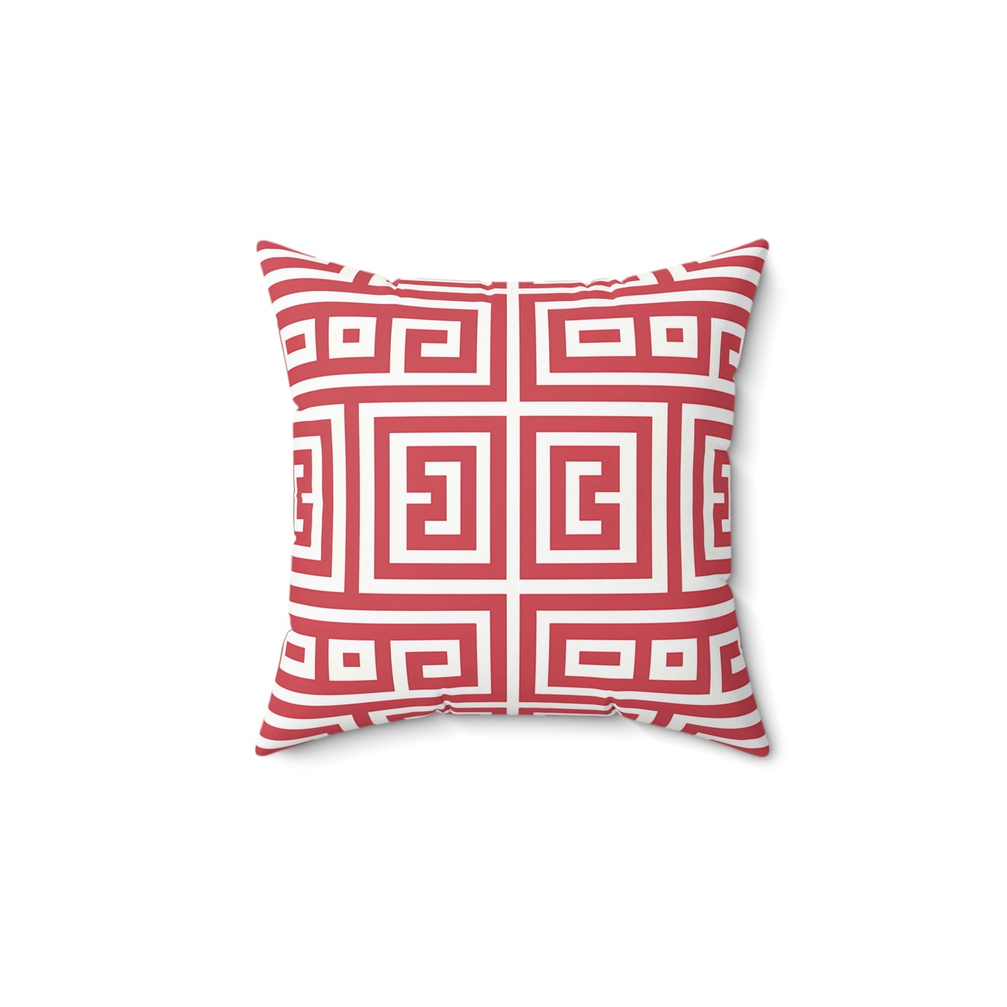 Chic Geometric Throw Pillow | Modern Home Decor Accent, Sofa Pillow, Unique Gift Idea, Red and White Cushion, Interior Design